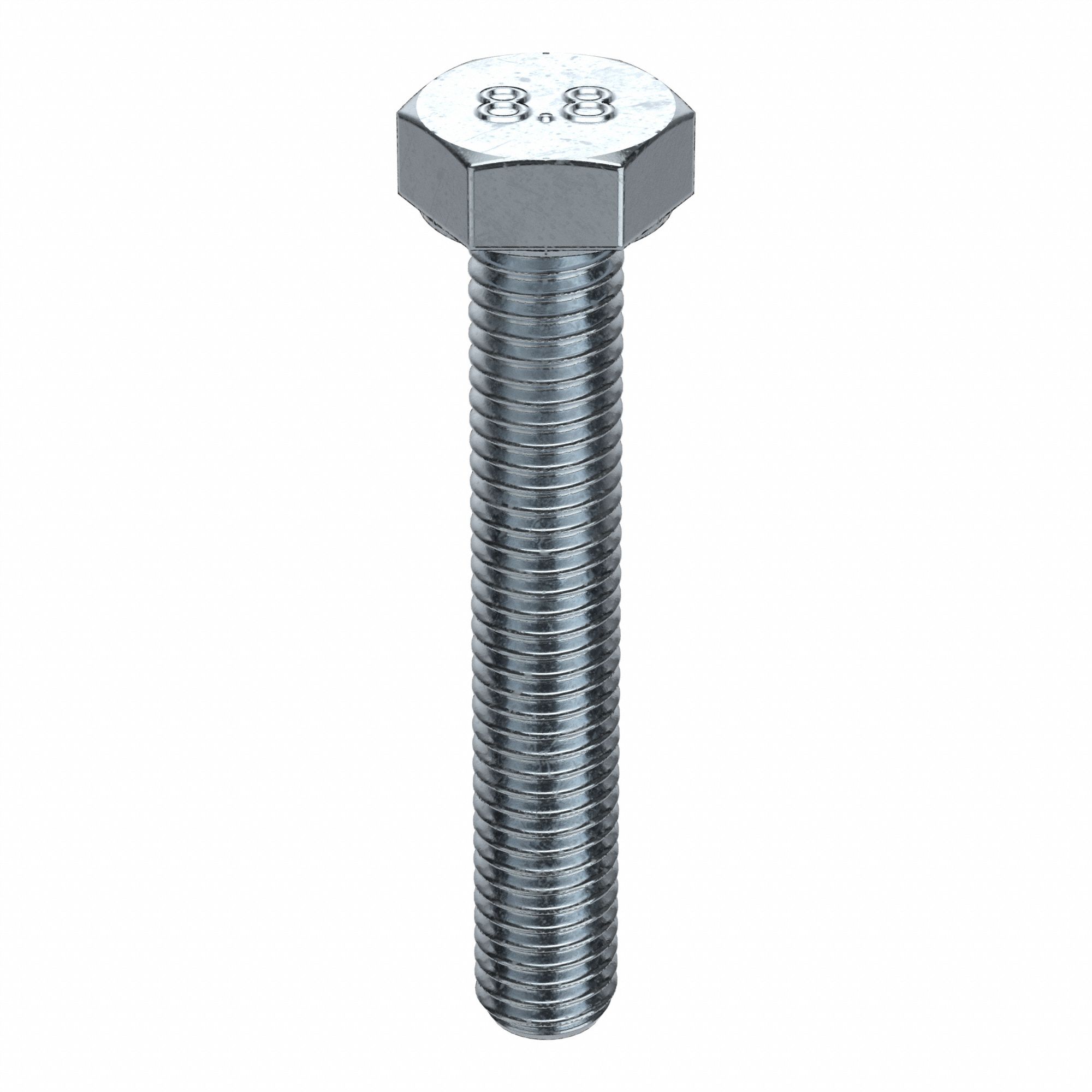 HEX HEAD CAP SCREW, STEEL, CLASS 8.8, ZINC PLATED, M7-1.00, COARSE, 50MM L, FULL THREAD, 100 PK