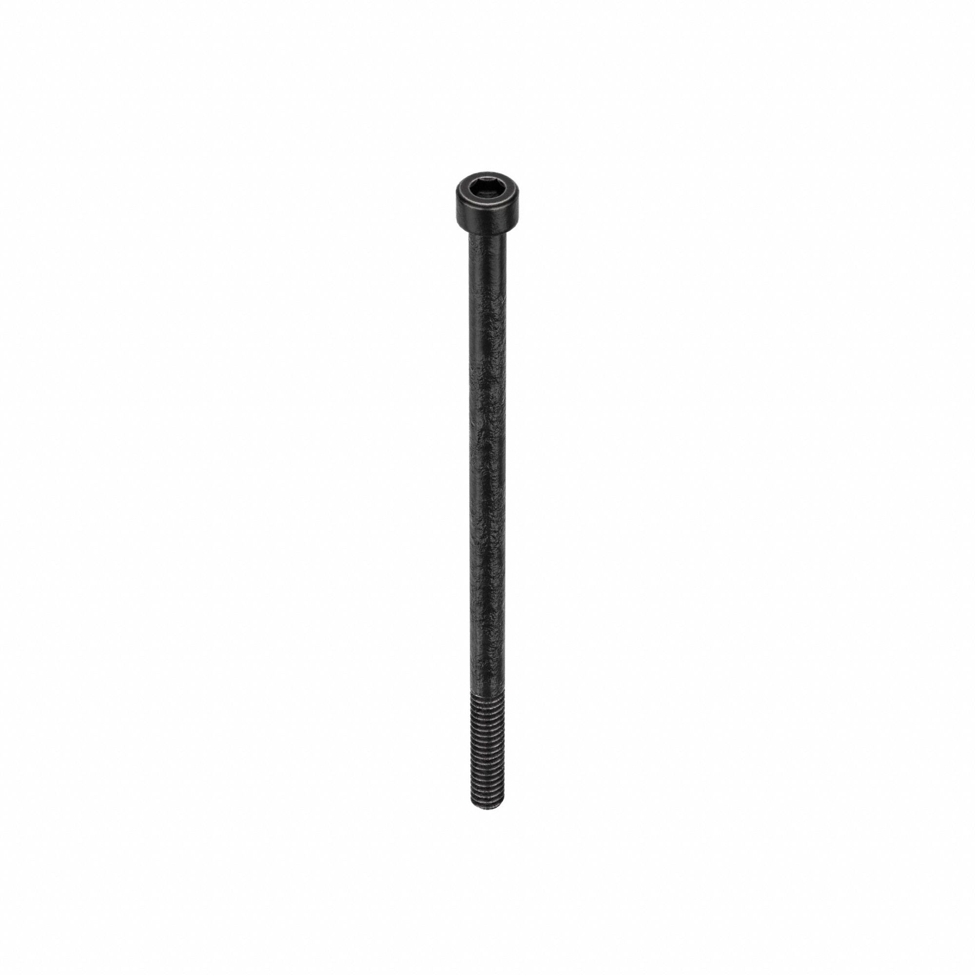 SOCKET HEAD CAP SCREW, #10-24 THREAD, 4 IN L, STD, BLACK OXIDE, STEEL, 0.19 IN HEAD H, 100 PK