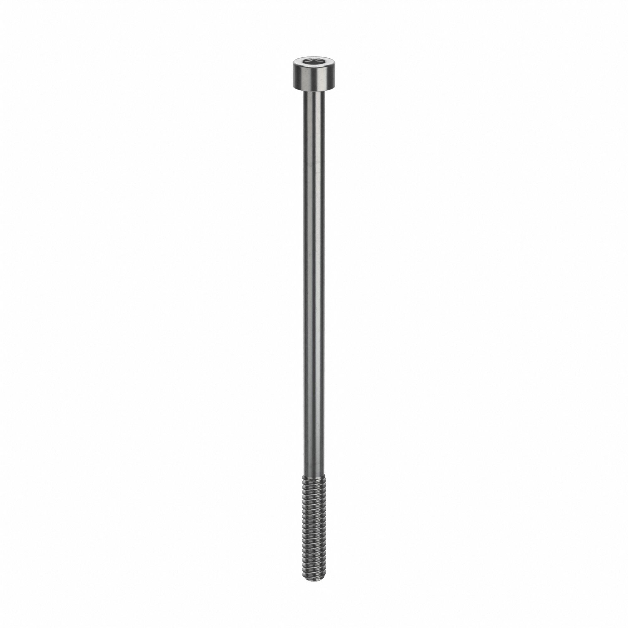 Socket Head Cap Screw: #10-24 Thread Size, 4 in Lg, Std, Plain, Stainless Steel, 18-8, 100 PK