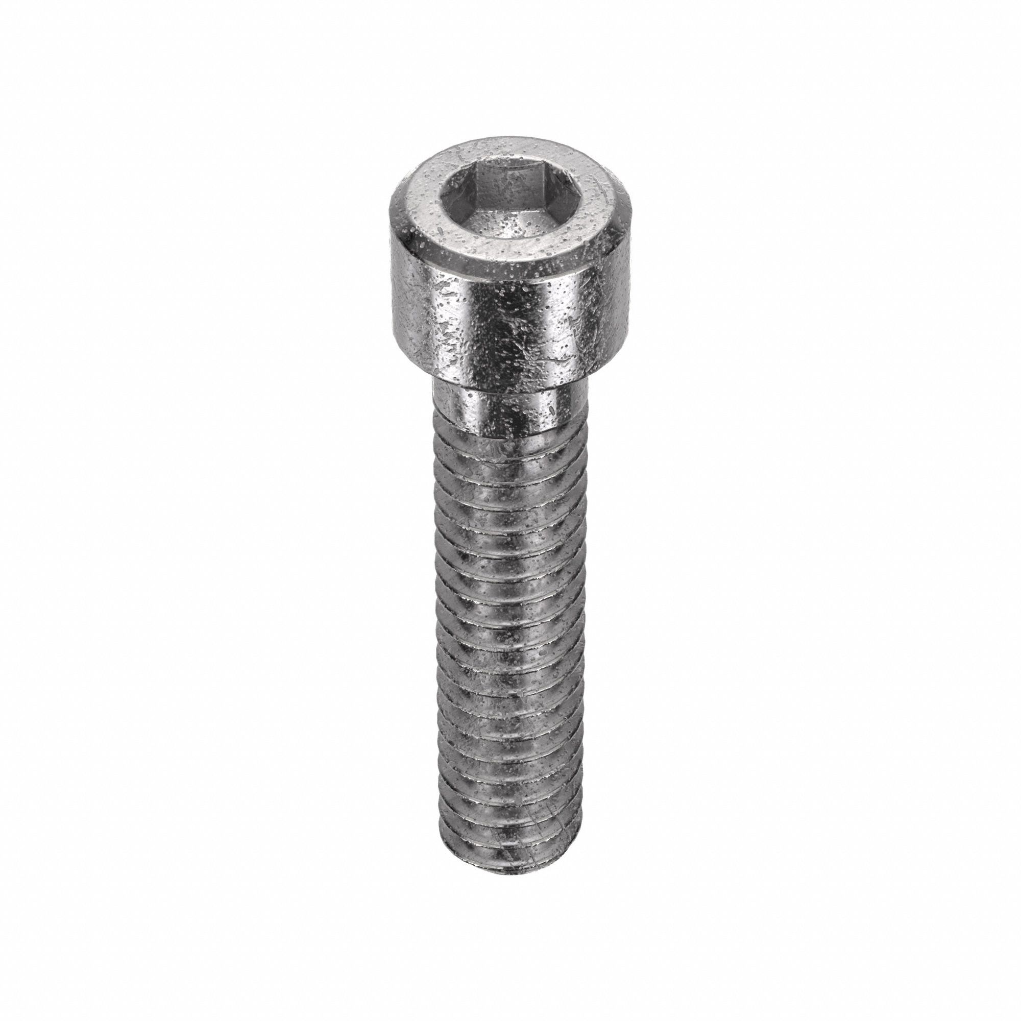 Socket Head Cap Screw: 1/4"-20 Thread Size, 1 1/8 in Lg, Std, Plain, Stainless Steel, 18-8, 100 PK