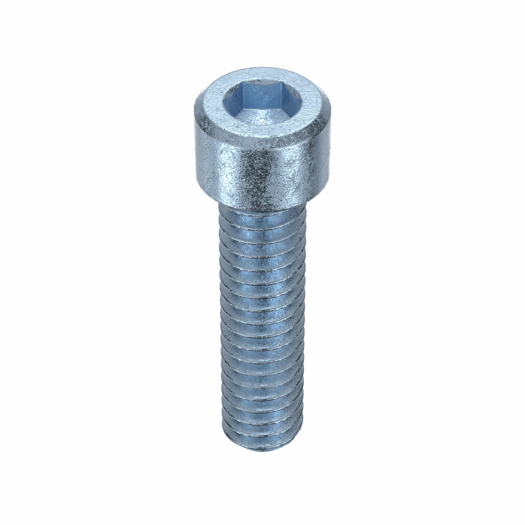 Socket Head Cap Screw: 1/4"-20 Thread Size, 1 in Lg, Std, Zinc Plated, Alloy Steel, 100 PK