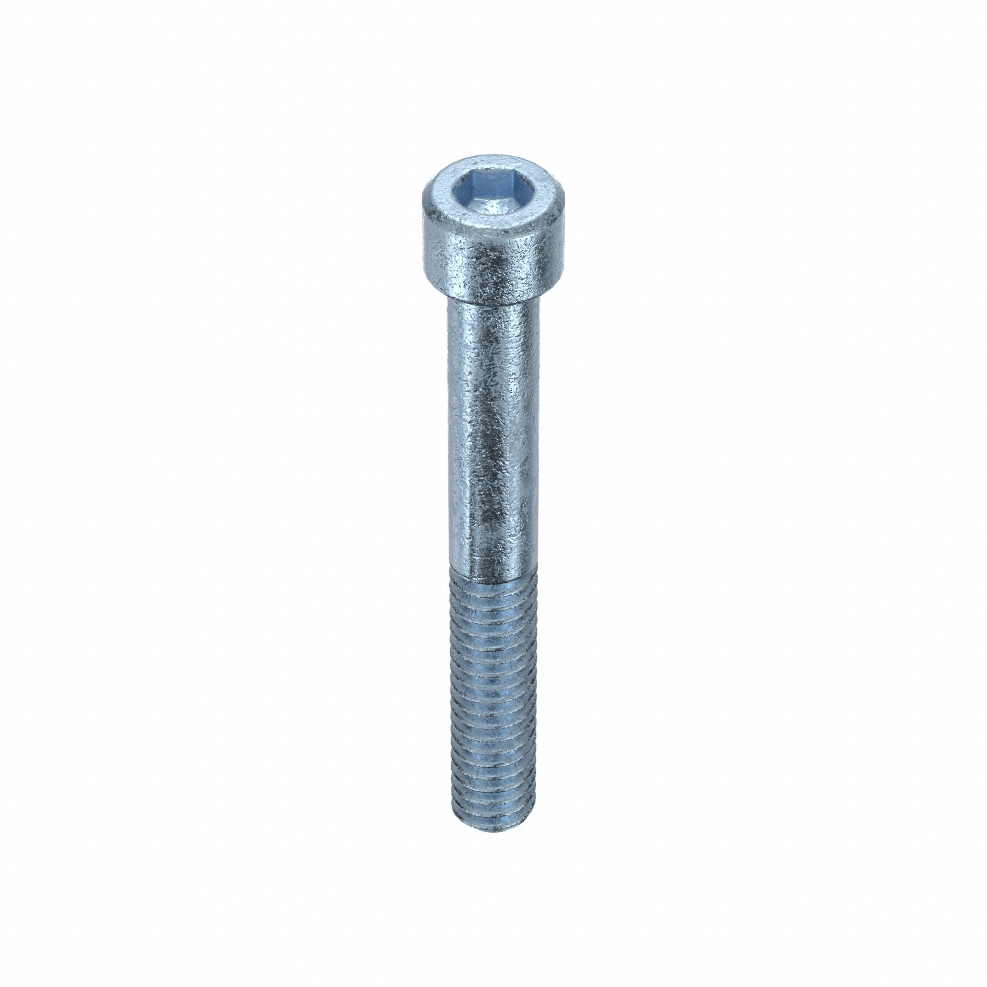 Socket Head Cap Screw: 1/4"-20 Thread Size, 2 in Lg, Std, Zinc Plated, Alloy Steel, 50 PK
