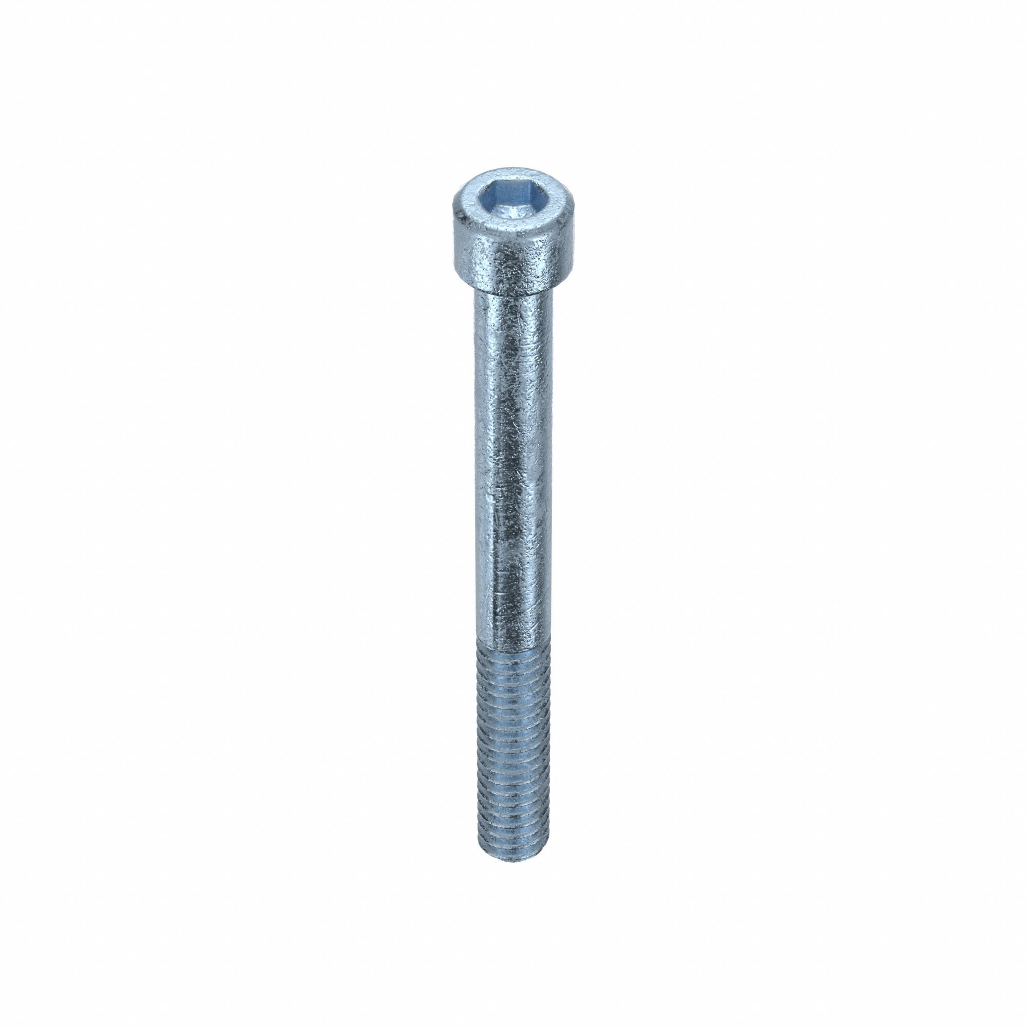 Socket Head Cap Screw: 1/4"-20 Thread Size, 2 1/2 in Lg, Std, Zinc Plated, Alloy Steel, 50 PK
