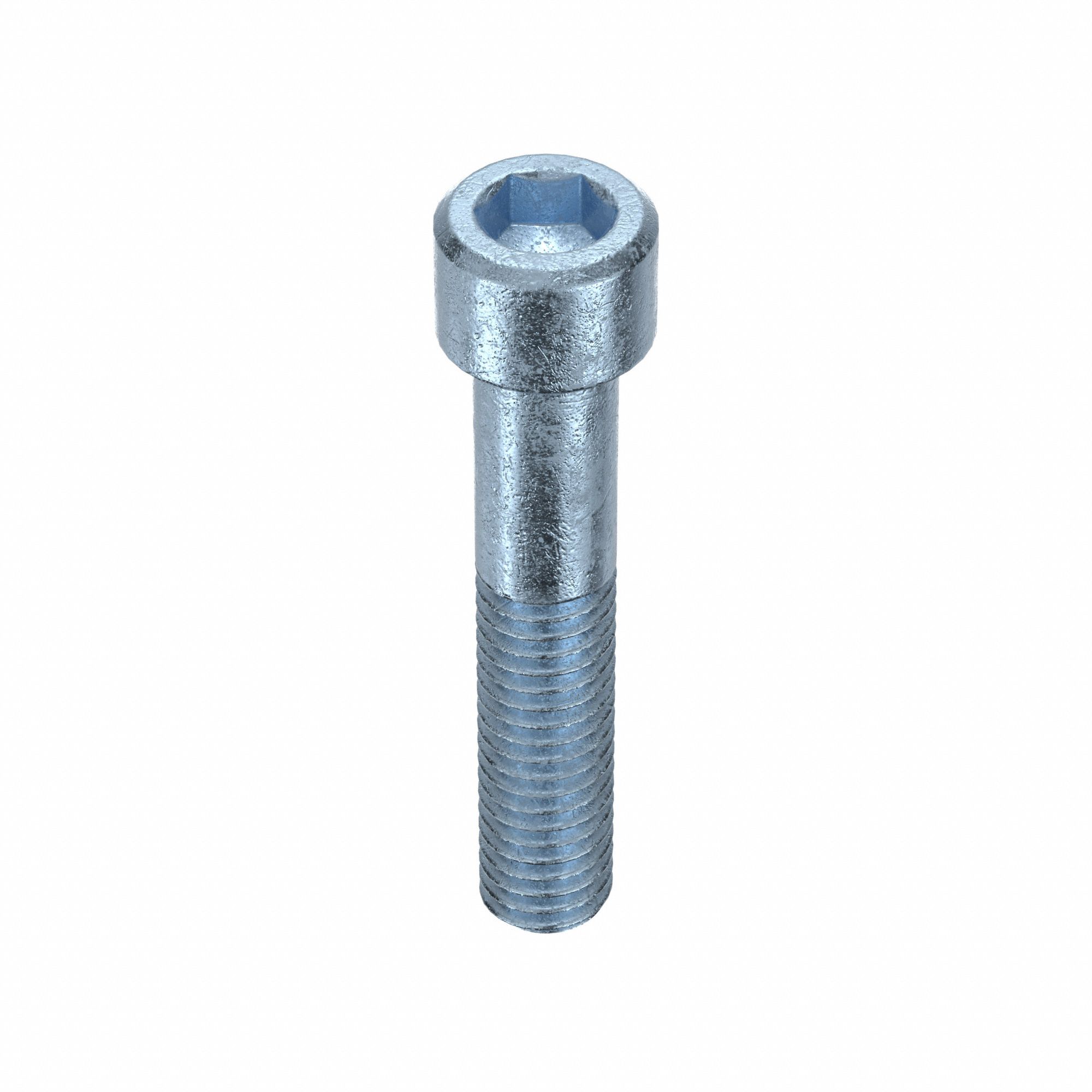 Socket Head Cap Screw: 3/8"-16 Thread Size, 2 in Lg, Std, Zinc Plated, Alloy Steel, 25 PK