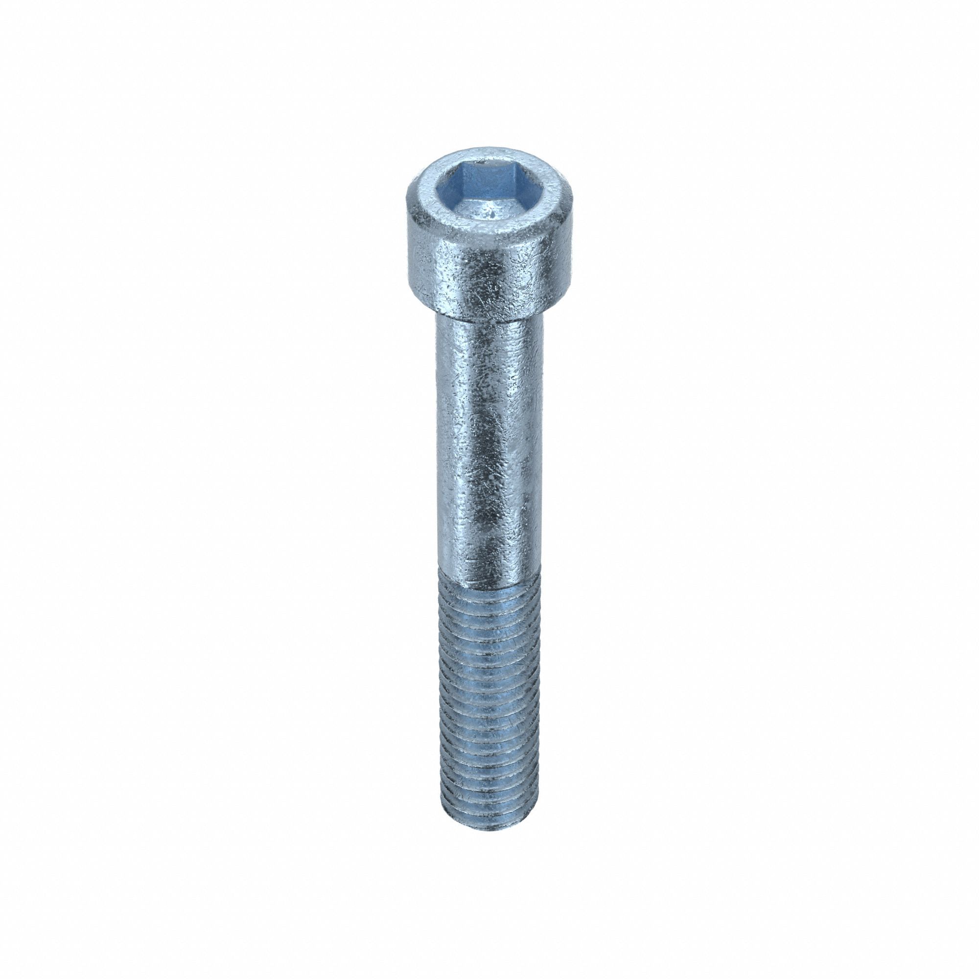 Socket Head Cap Screw: 3/8"-16 Thread Size, 2 1/2 in Lg, Std, Zinc Plated, Alloy Steel, 25 PK