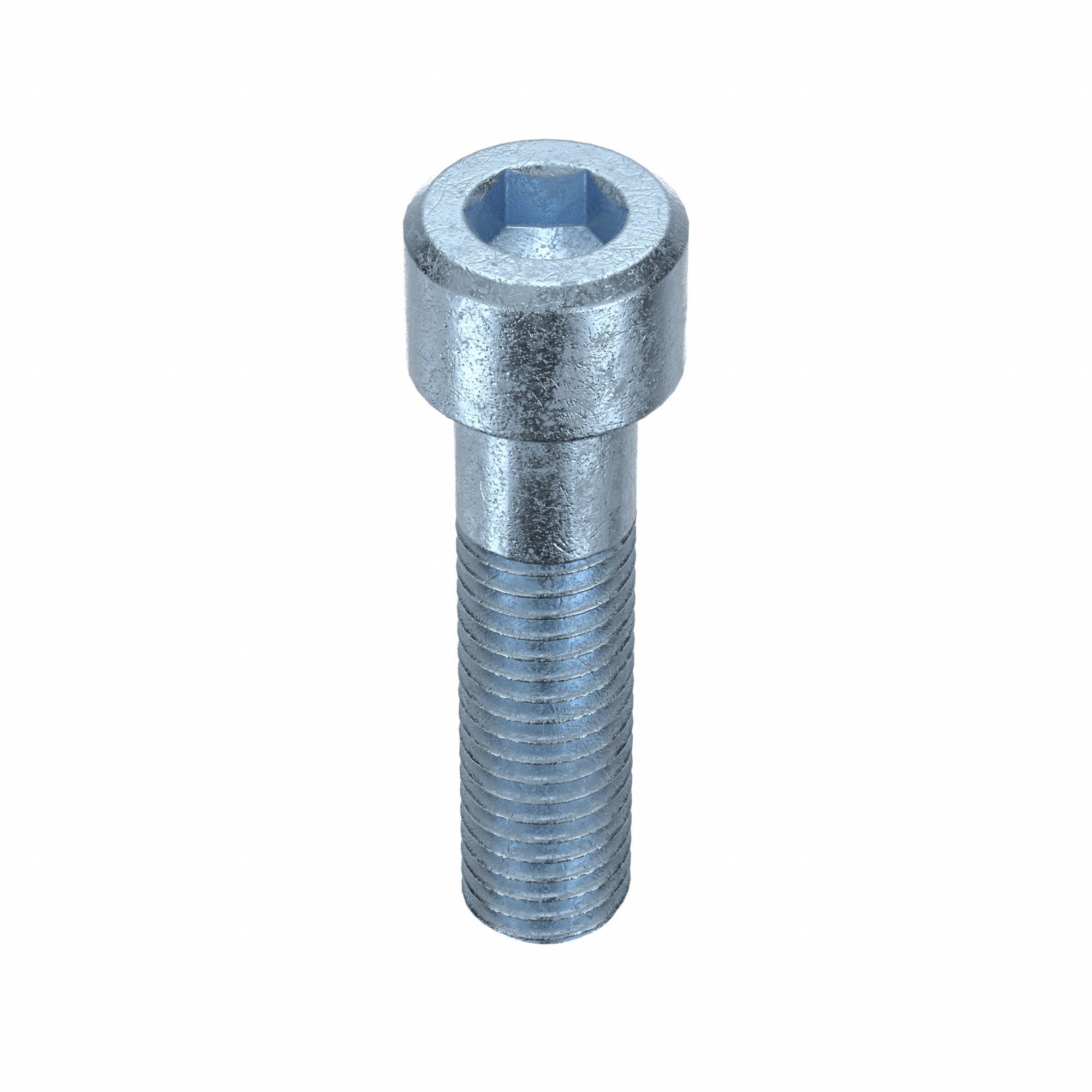 Socket Head Cap Screw: 1/2"-13 Thread Size, 2 in Lg, Std, Zinc Plated, Alloy Steel, 10 PK