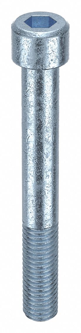 Socket Head Cap Screw: 1/2"-13 Thread Size, 4 in Lg, Std, Zinc Plated, Alloy Steel, 5 PK