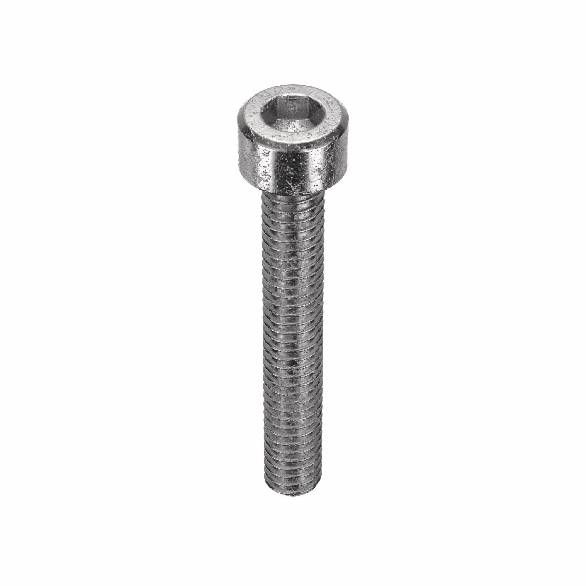 Socket Head Cap Screw: #1-72 Thread Size, 1/2 in Lg, Std, Plain, Stainless Steel, 18-8, 100 PK
