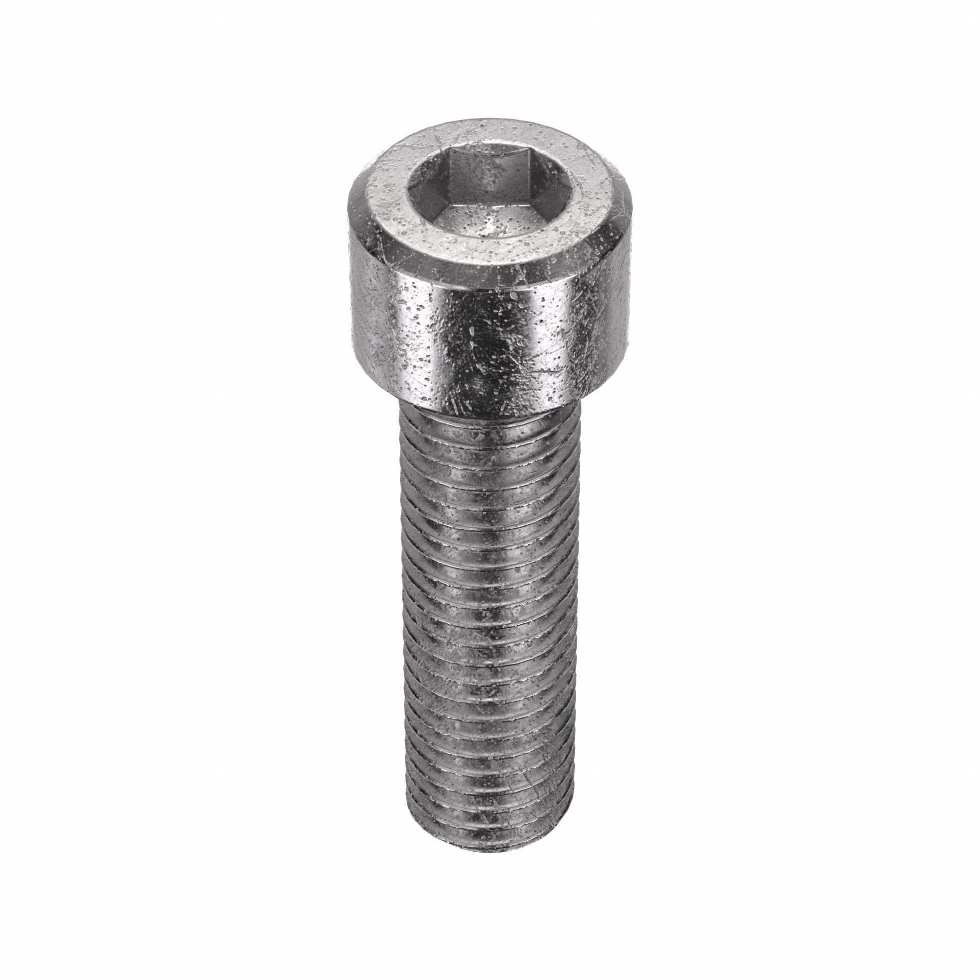 Socket Head Cap Screw: 1/4"-28 Thread Size, 7/8 in Lg, Std, Plain, Stainless Steel, 18-8, 100 PK