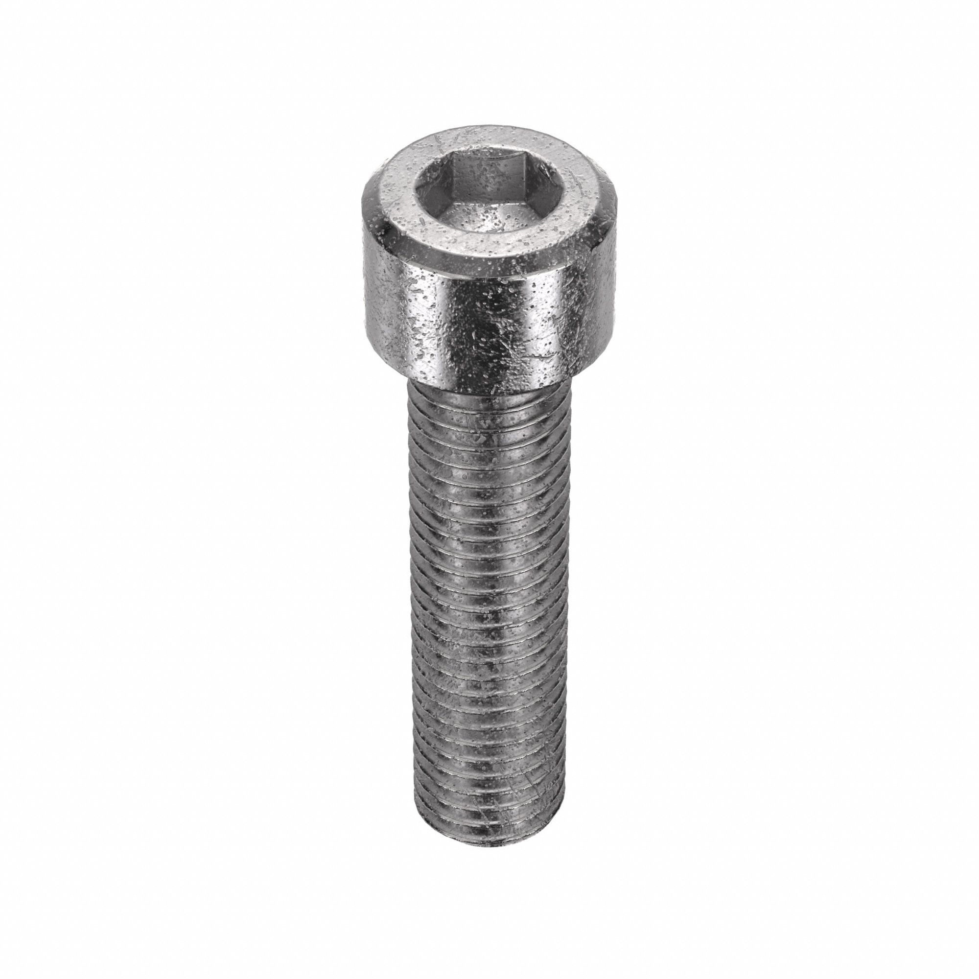 Socket Head Cap Screw: 1/4"-28 Thread Size, 1 in Lg, Std, Plain, Stainless Steel, 18-8, 100 PK