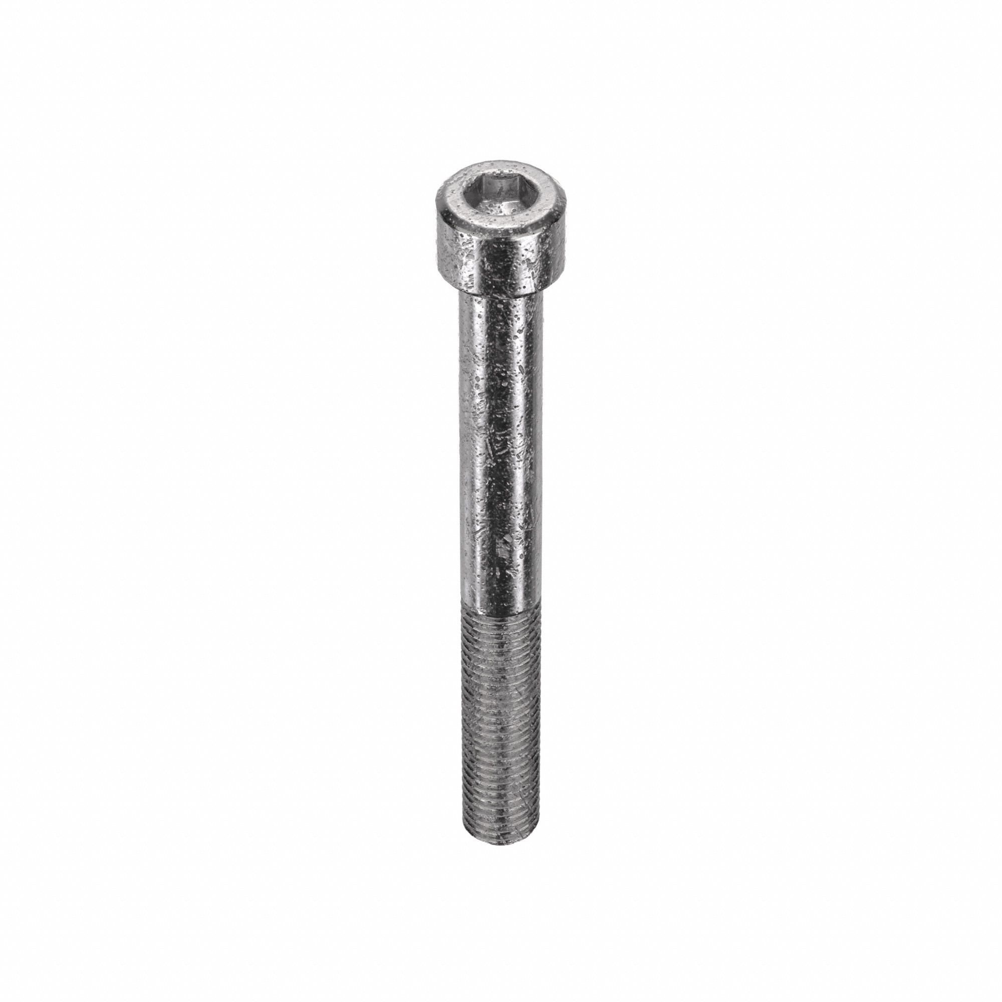 Socket Head Cap Screw: 1/4"-28 Thread Size, 2 1/4 in Lg, Std, Plain, Stainless Steel, 18-8, 50 PK