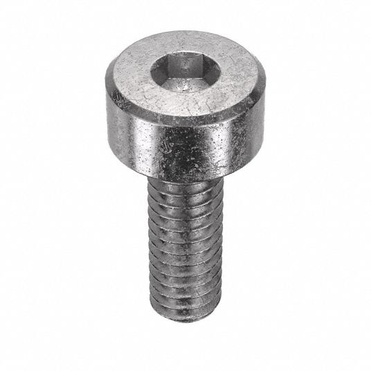 Socket Head Cap Screw: M2.5-0.45 Thread Size, 6 mm Lg, Std, Plain,  Stainless Steel, 18-8, 50 PK