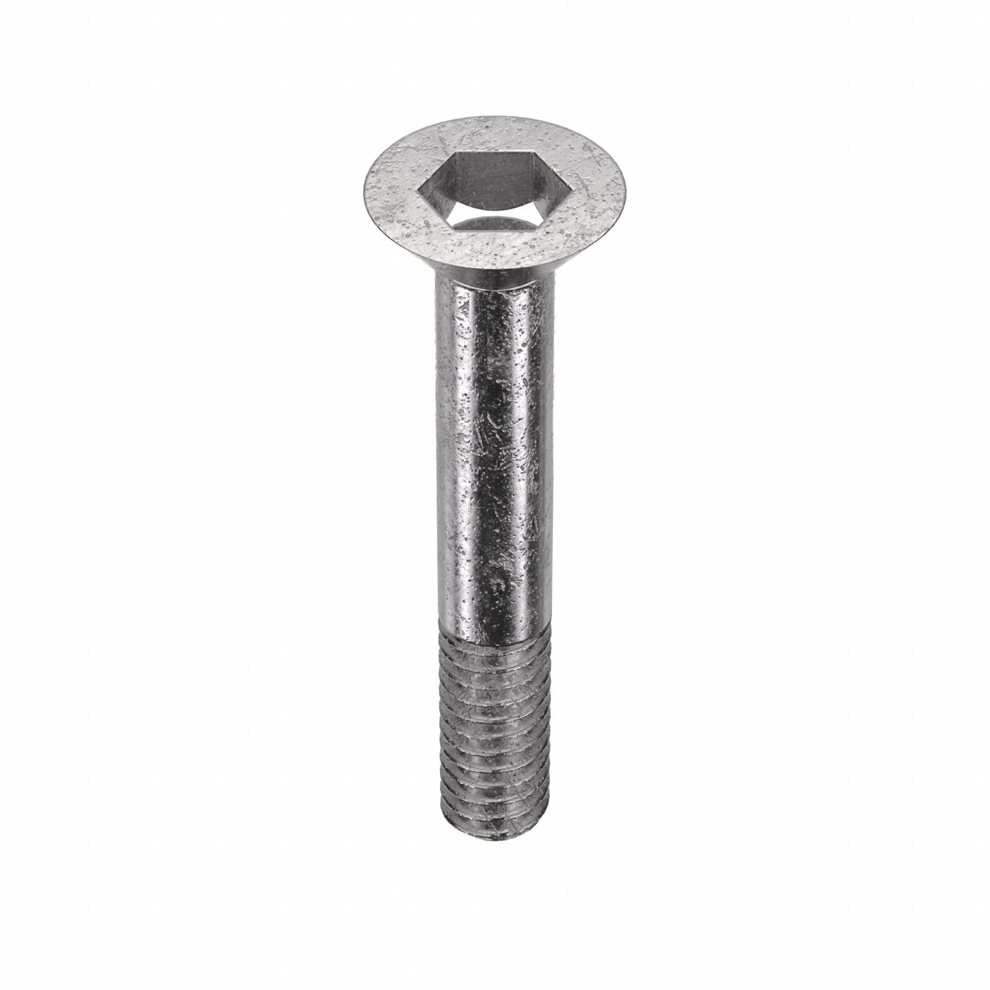 Socket Flat Head Screw: 1/4"-20 Thread Size, 1 1/2 in Lg, Flat, Plain, Stainless Steel, 18-8, 100 PK