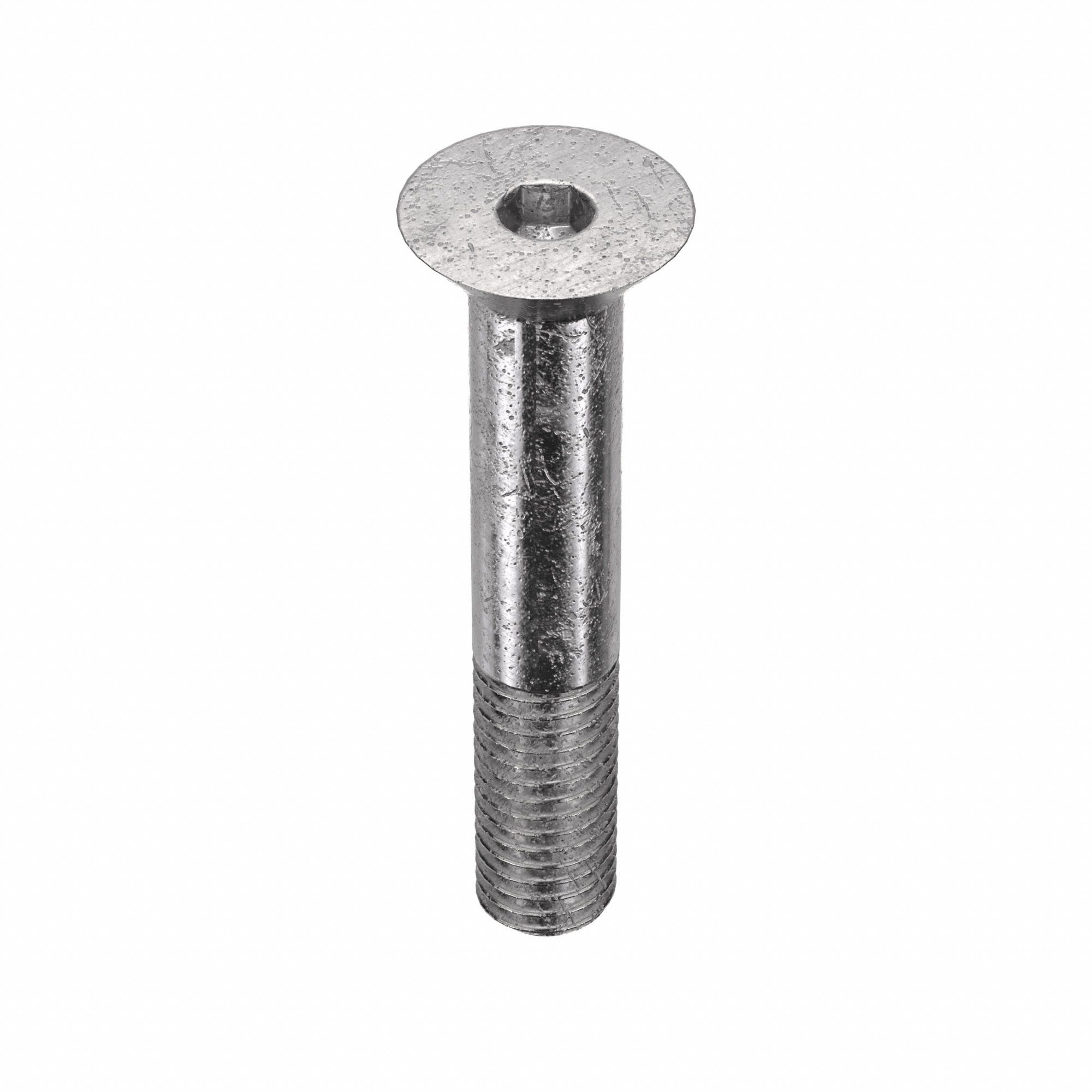 Socket Flat Head Screw: 1/2"-13 Thread Size, 2 1/2 in Lg, Flat, Plain, Stainless Steel, 18-8, 10 PK