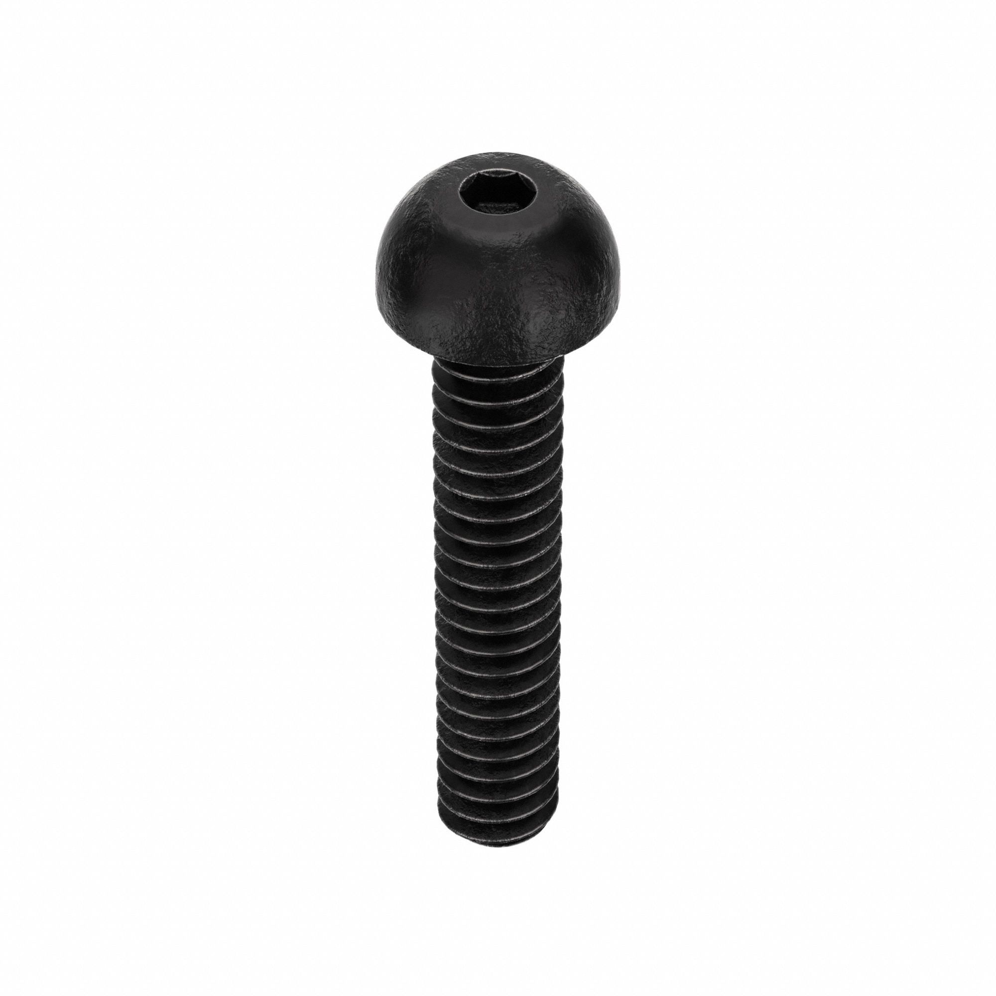 Socket Head Cap Screw: #6-32 Thread Size, 3/4 in Lg, Button, Black Oxide, Alloy Steel, 100 PK