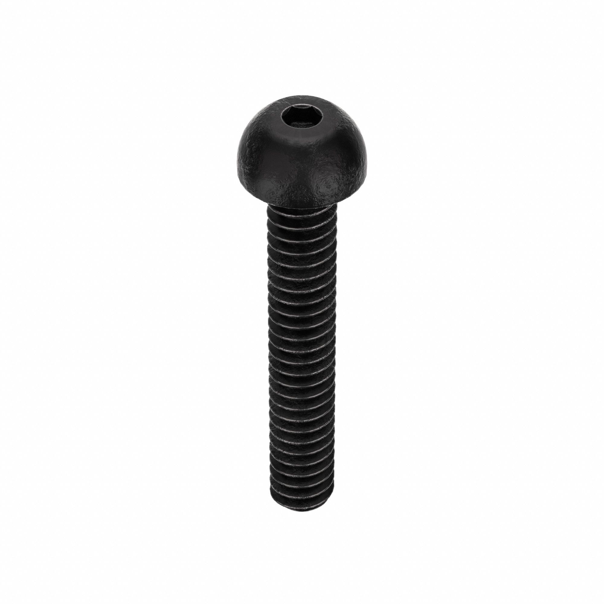 Socket Head Cap Screw: #6-32 Thread Size, 7/8 in Lg, Button, Black Oxide, Alloy Steel, 100 PK