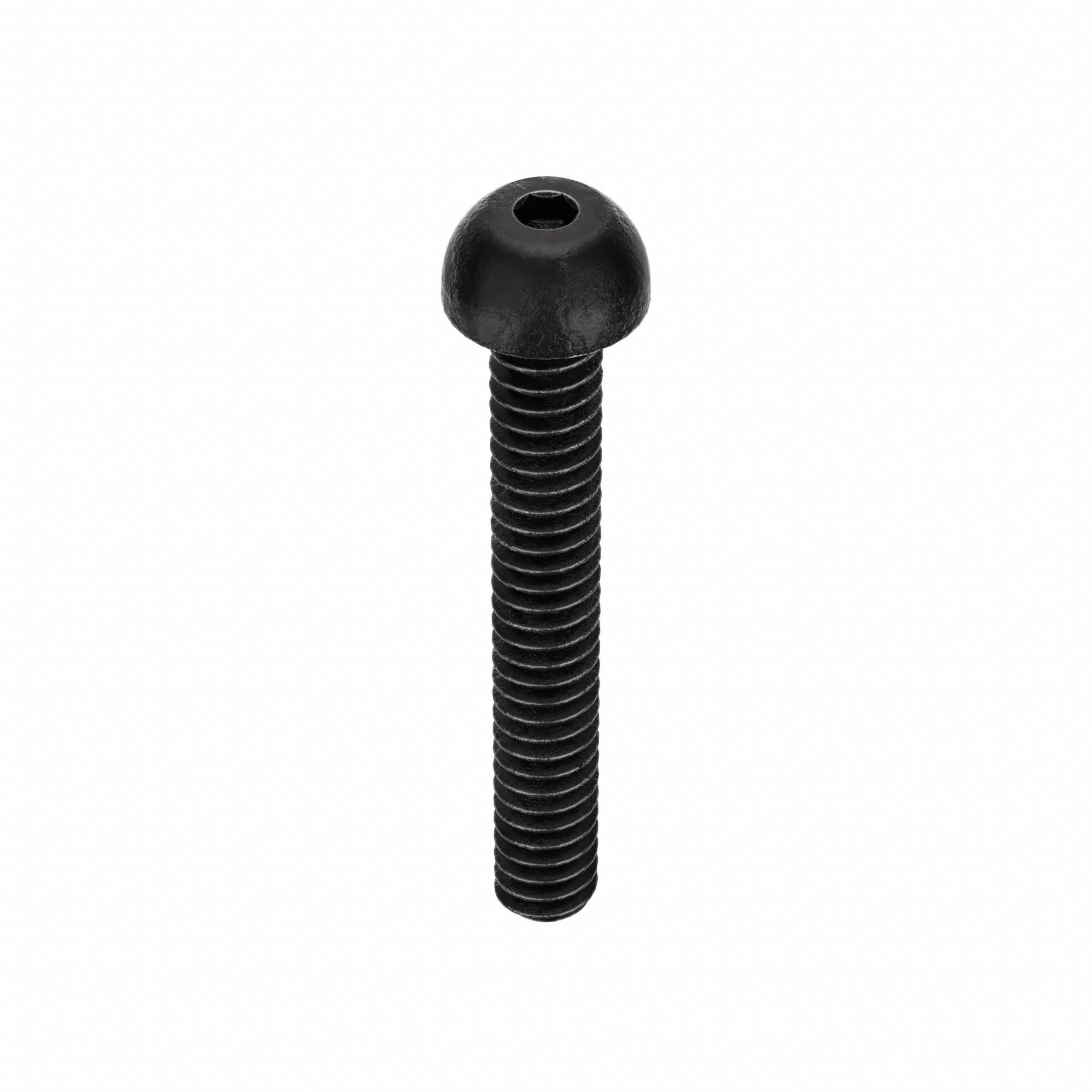 Socket Head Cap Screw: #6-32 Thread Size, 1 in Lg, Button, Black Oxide, Alloy Steel, 100 PK