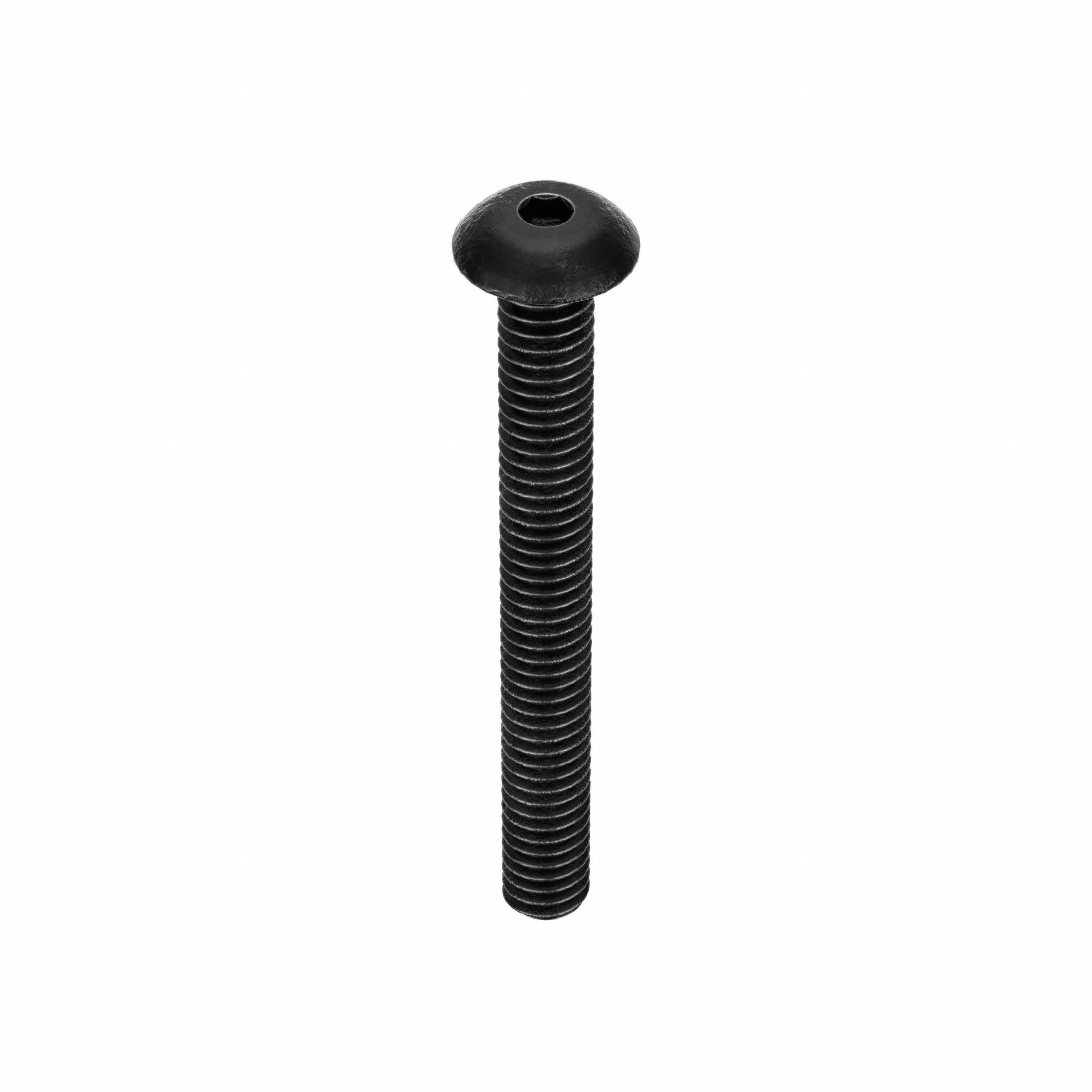 Socket Head Cap Screw: #8-32 Thread Size, 1 1/2 in Lg, Button, Black Oxide, Alloy Steel, 100 PK