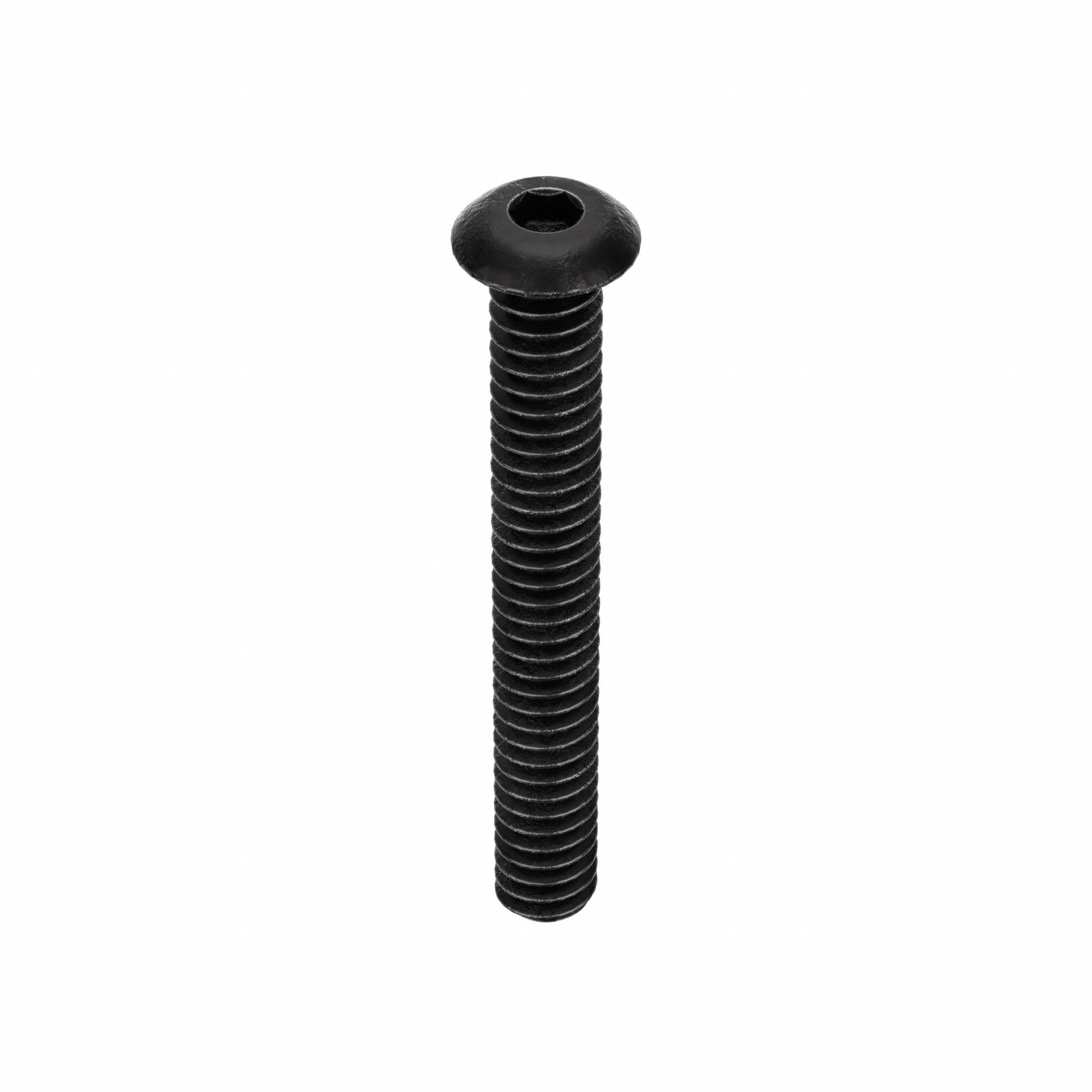 Socket Head Cap Screw: #10-24 Thread Size, 1 1/2 in Lg, Button, Black Oxide, Alloy Steel, 100 PK