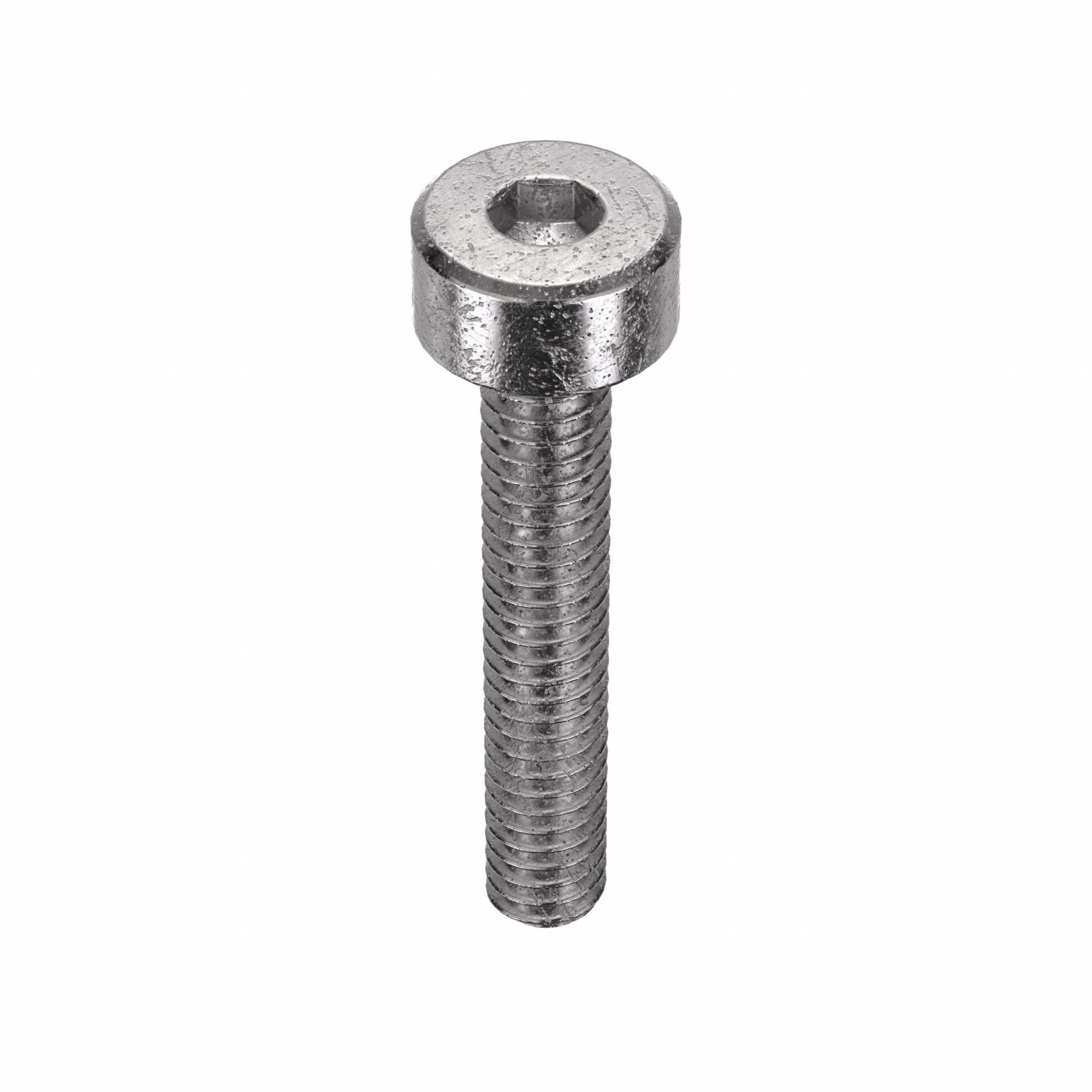 Socket Head Cap Screw: M2.5x0.45 Thread Size, 12 mm Lg, Std, Plain, Stainless Steel, 18-8, 50 PK