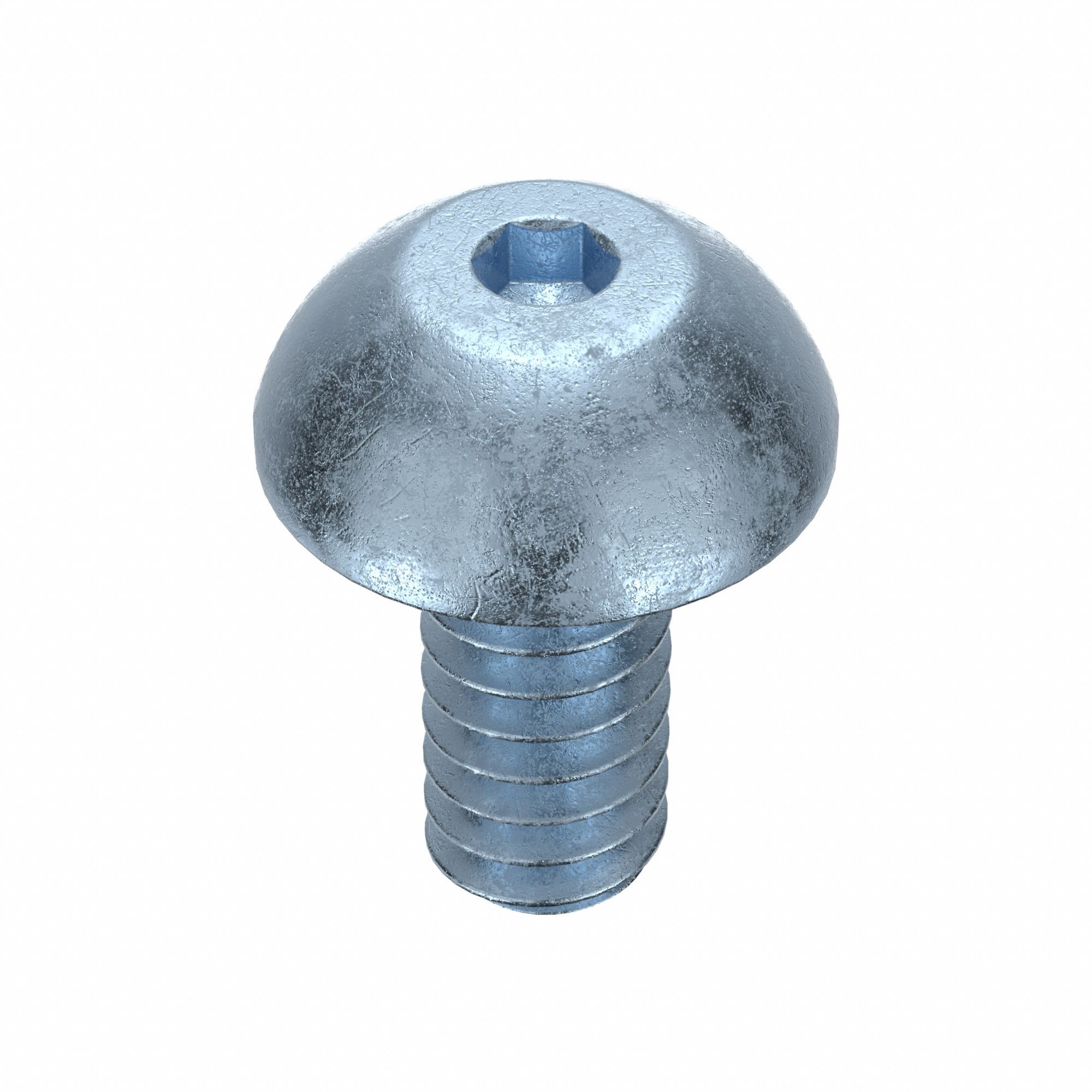 Socket Head Cap Screw: #4-40 Thread Size, 1/4 in Lg, Button, Zinc Plated, Alloy Steel, 100 PK