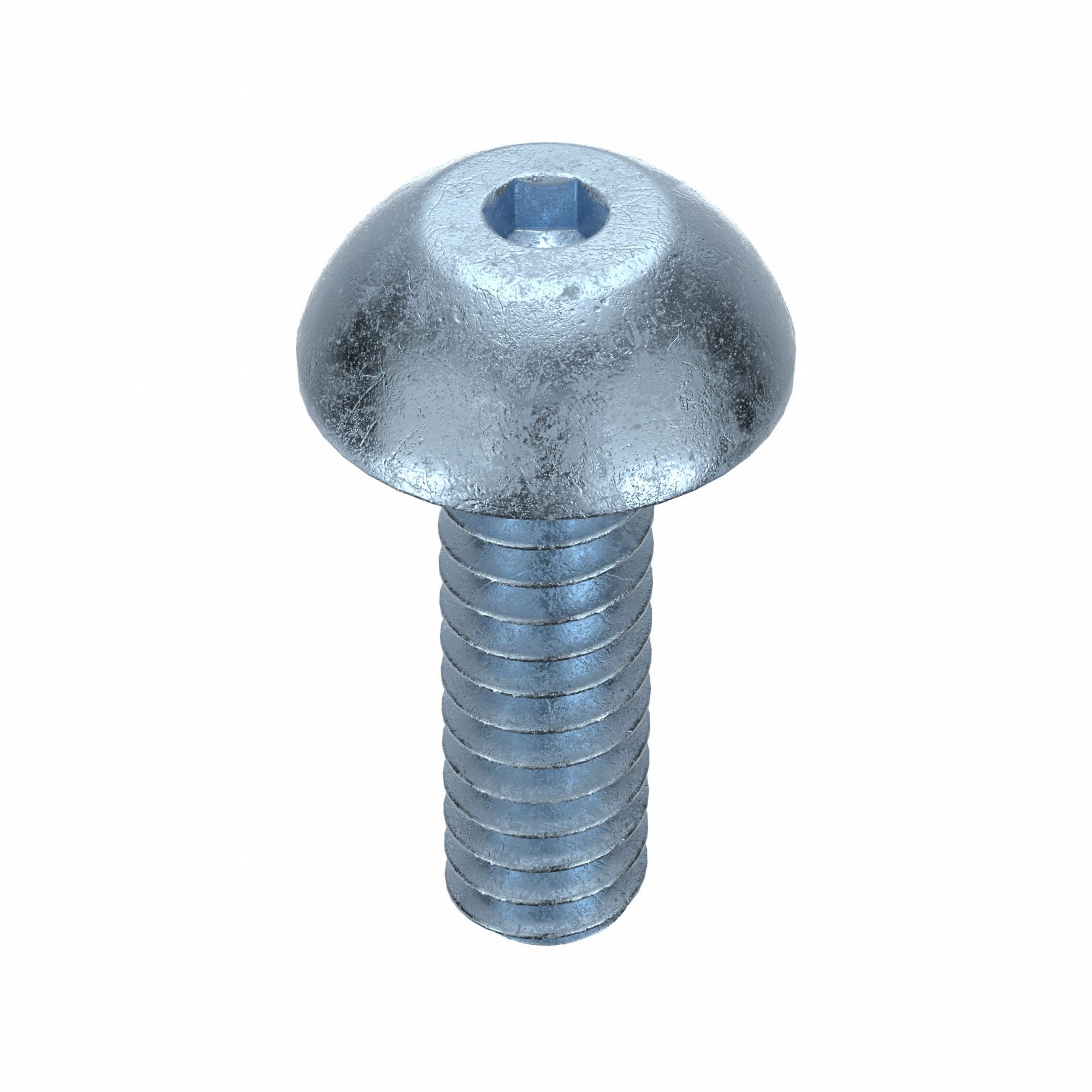 Socket Head Cap Screw: #4-40 Thread Size, 3/8 in Lg, Button, Zinc Plated, Alloy Steel, 100 PK