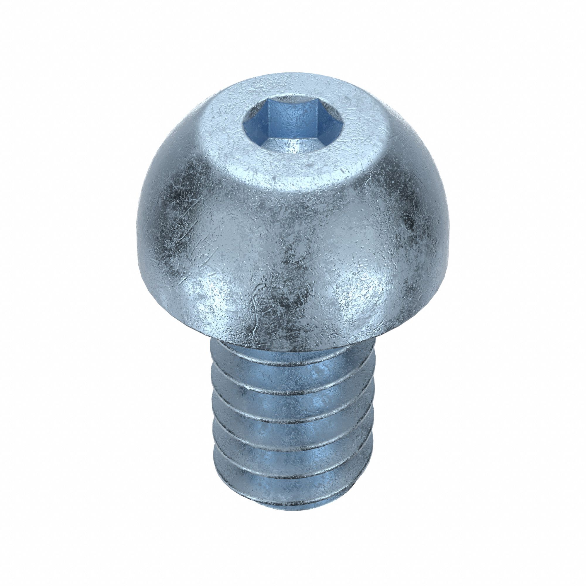 Socket Head Cap Screw: #6-32 Thread Size, 1/4 in Lg, Button, Zinc Plated, Alloy Steel, 100 PK