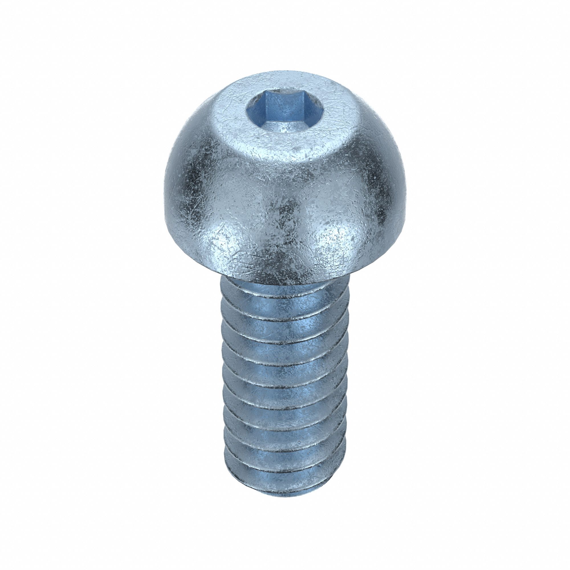 Socket Head Cap Screw: #6-32 Thread Size, 3/8 in Lg, Button, Zinc Plated, Alloy Steel, 100 PK