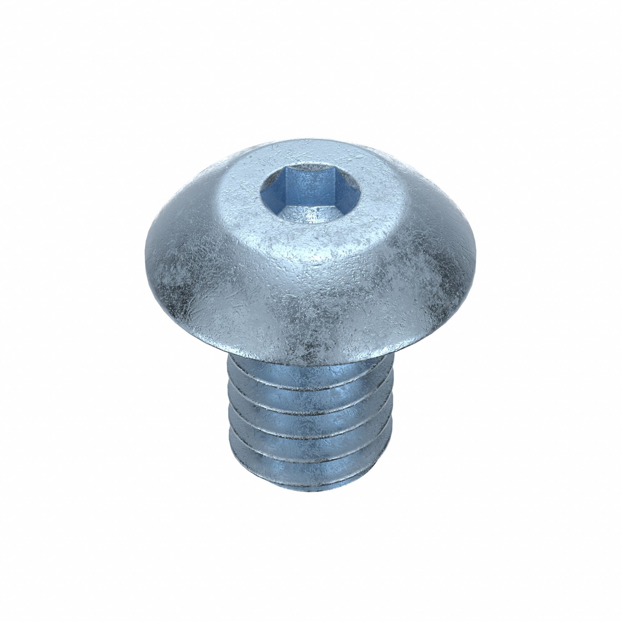 Socket Head Cap Screw: #8-32 Thread Size, 1/4 in Lg, Button, Zinc Plated, Alloy Steel, 100 PK