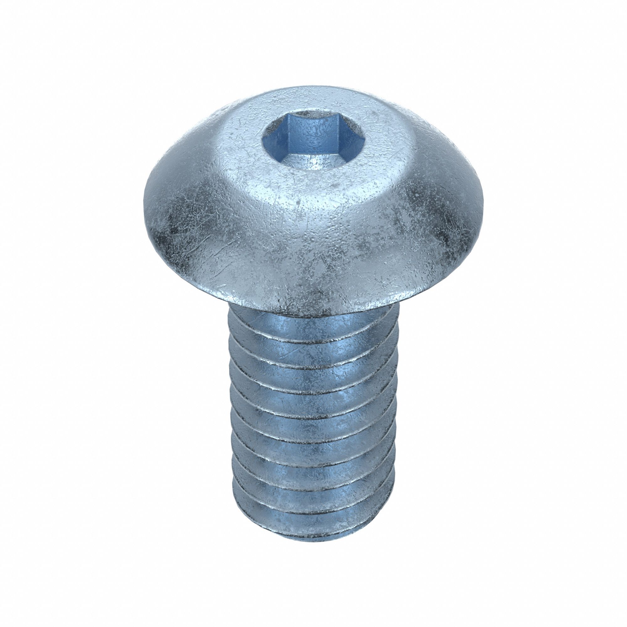 Socket Head Cap Screw: #8-32 Thread Size, 3/8 in Lg, Button, Zinc Plated, Alloy Steel, 100 PK