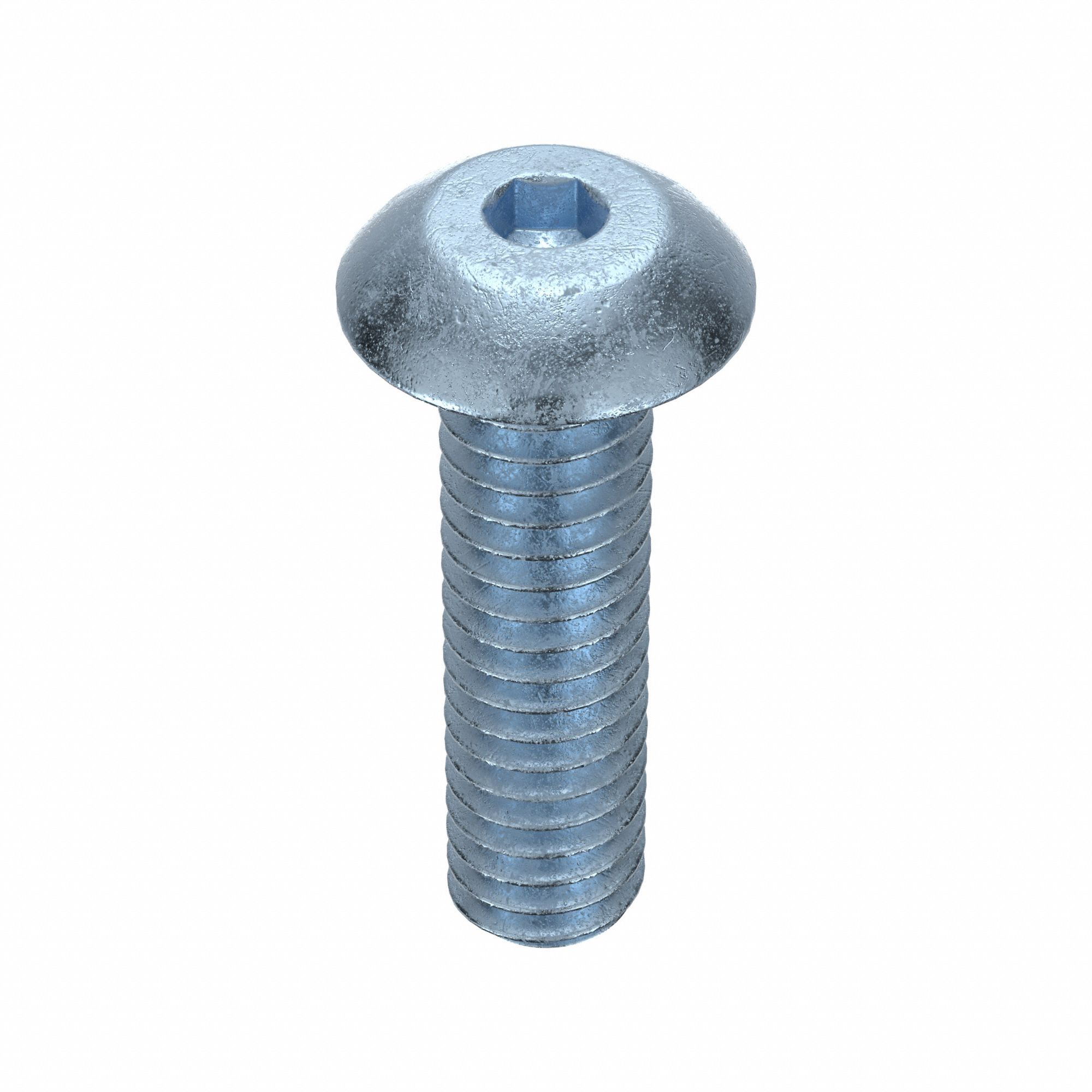 Socket Head Cap Screw: #8-32 Thread Size, 5/8 in Lg, Button, Zinc Plated, Alloy Steel, 100 PK