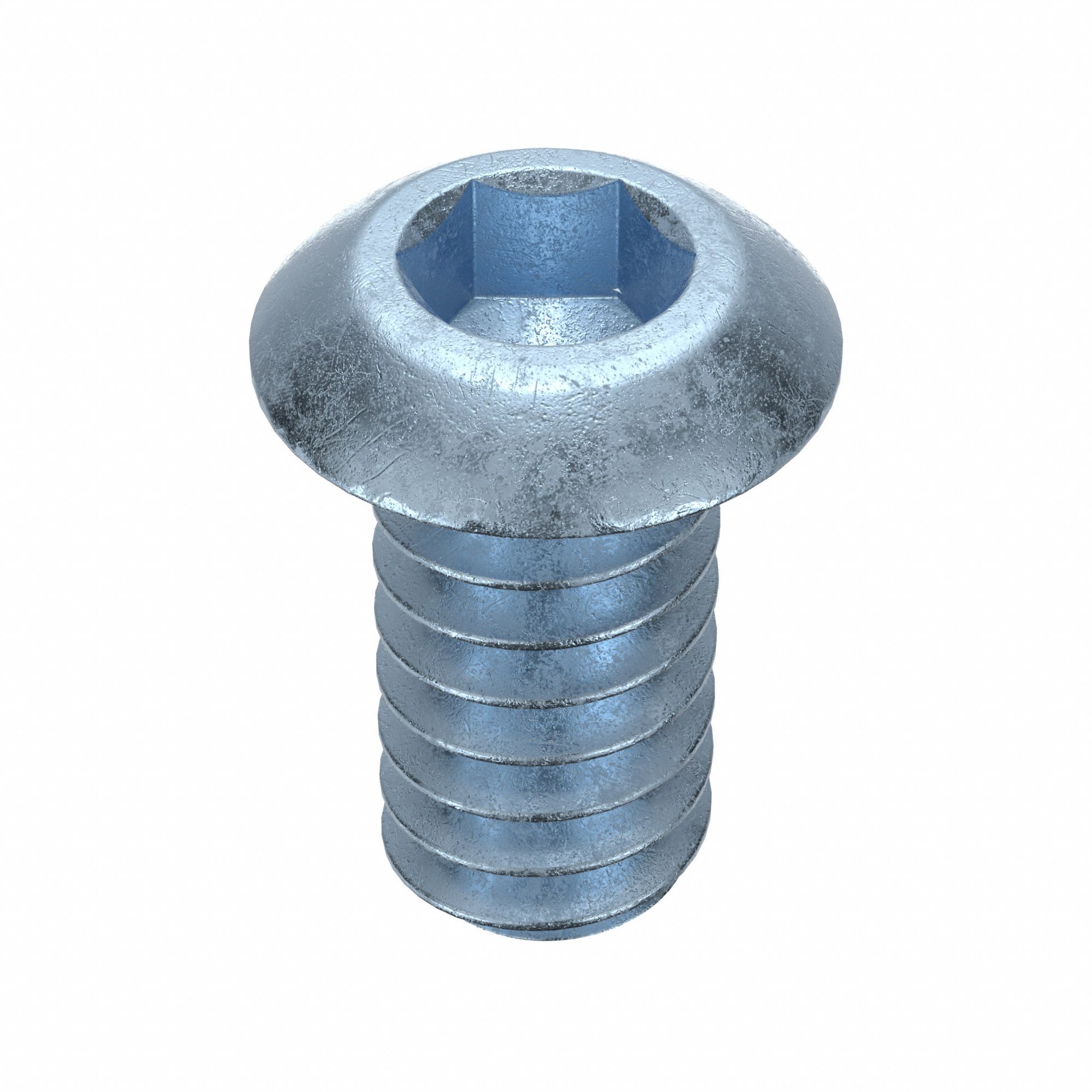 Socket Head Cap Screw: #10-24 Thread Size, 3/8 in Lg, Button, Zinc Plated, Alloy Steel, 100 PK