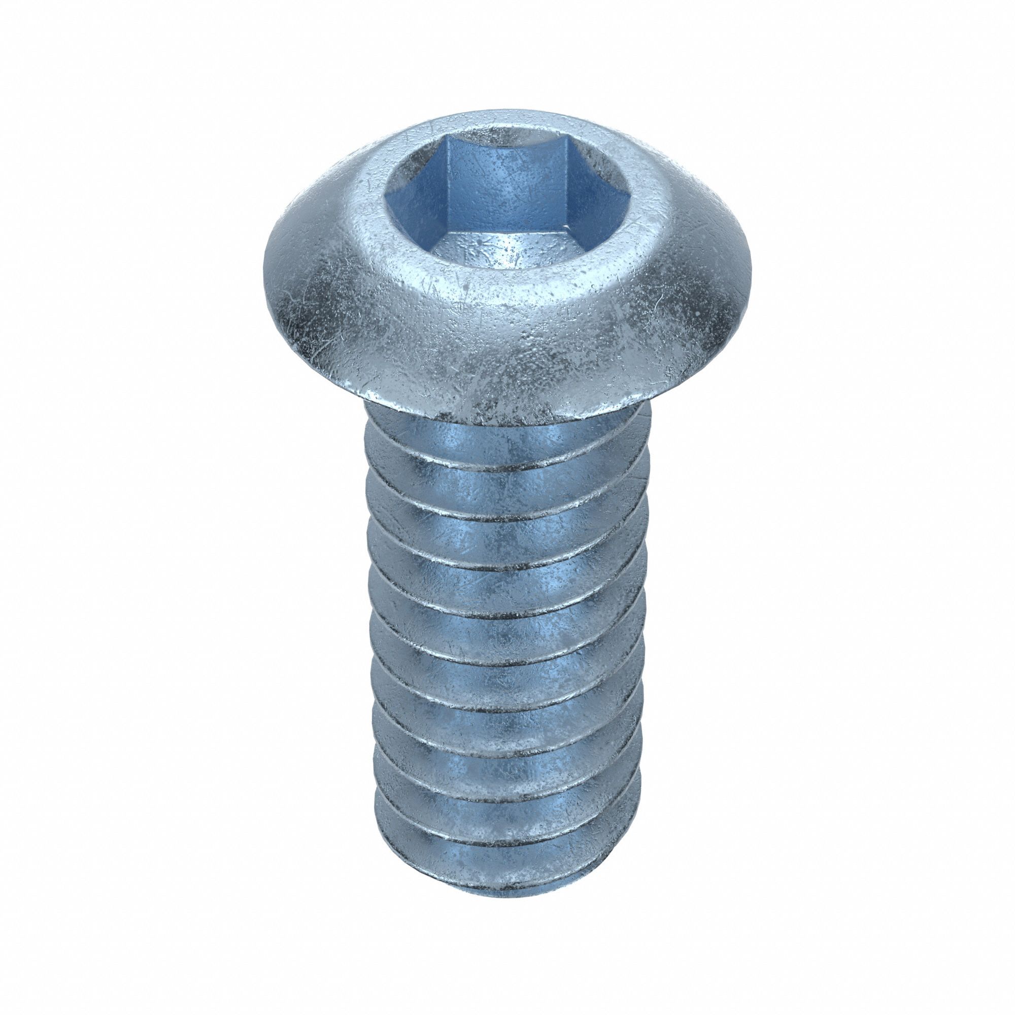 Socket Head Cap Screw: #10-24 Thread Size, 1/2 in Lg, Button, Zinc Plated, Alloy Steel, 100 PK