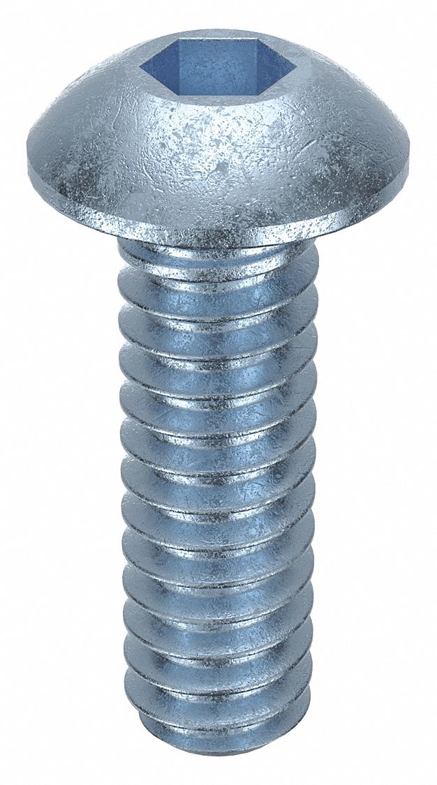 Socket Head Cap Screw: #10-24 Thread Size, 5/8 in Lg, Button, Zinc Plated, Alloy Steel, 100 PK