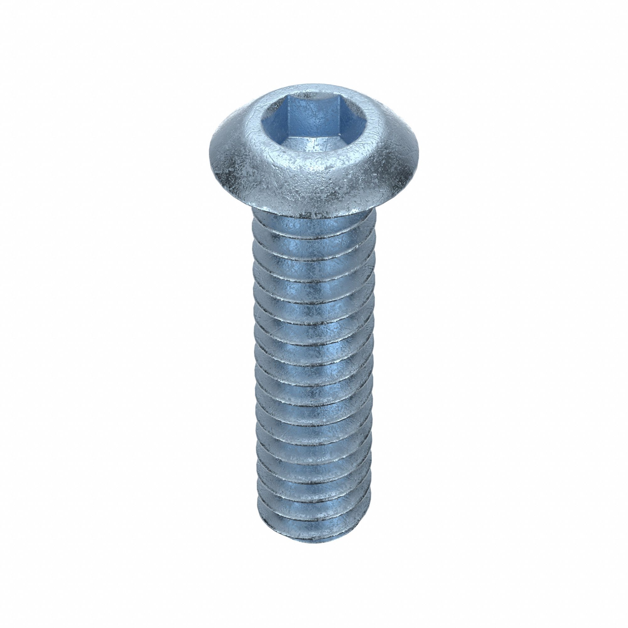 Socket Head Cap Screw: #10-24 Thread Size, 3/4 in Lg, Button, Zinc Plated, Alloy Steel, 100 PK