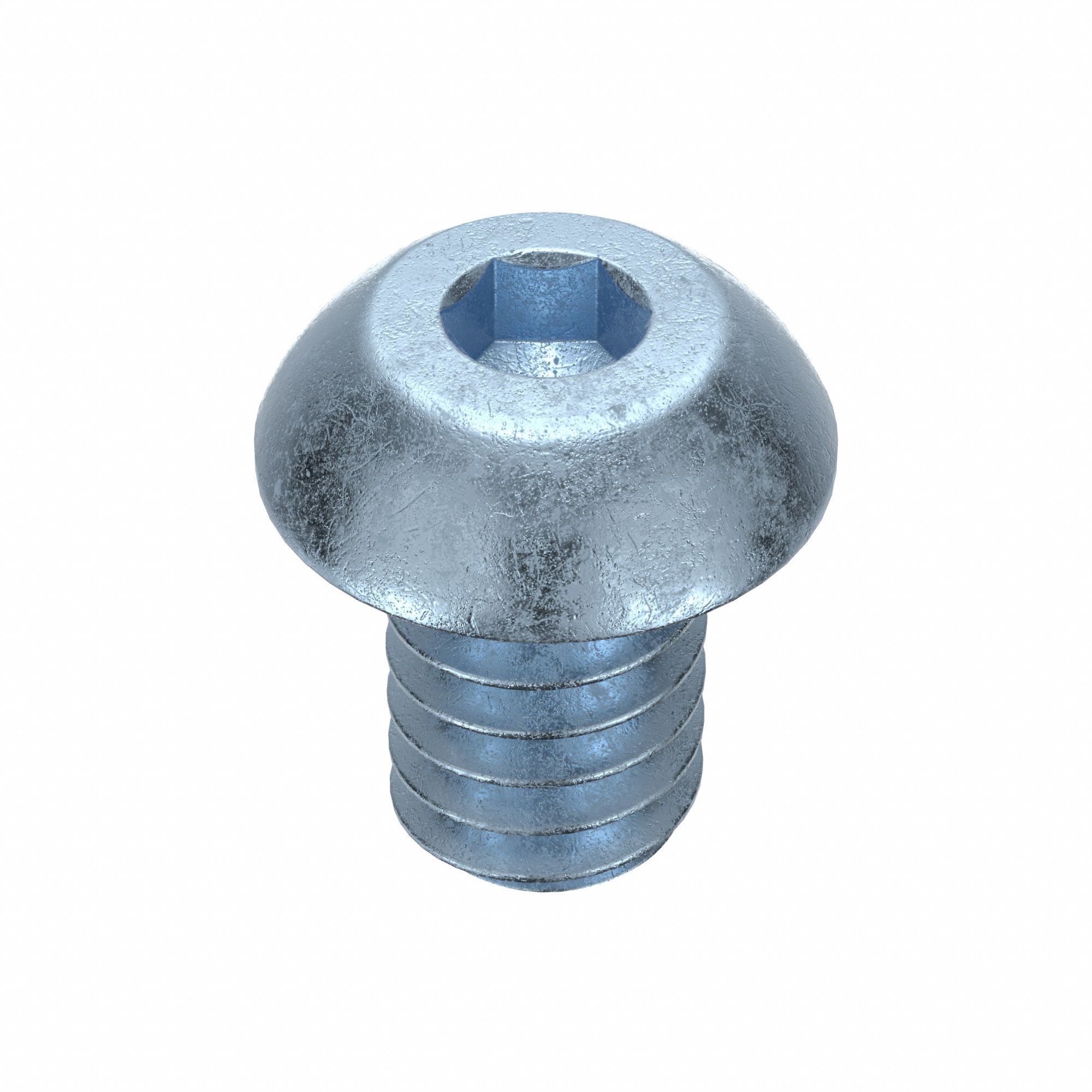 Socket Head Cap Screw: 1/4"-20 Thread Size, 3/8 in Lg, Button, Zinc Plated, Alloy Steel, 100 PK