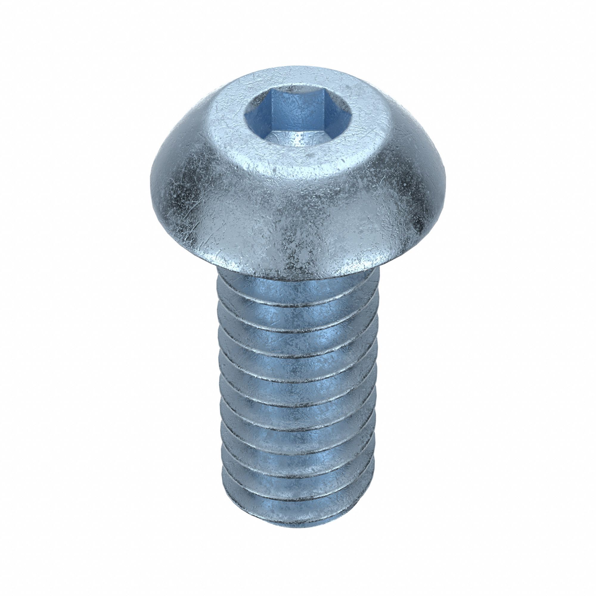 Socket Head Cap Screw: 1/4"-20 Thread Size, 5/8 in Lg, Button, Zinc Plated, Alloy Steel, 100 PK