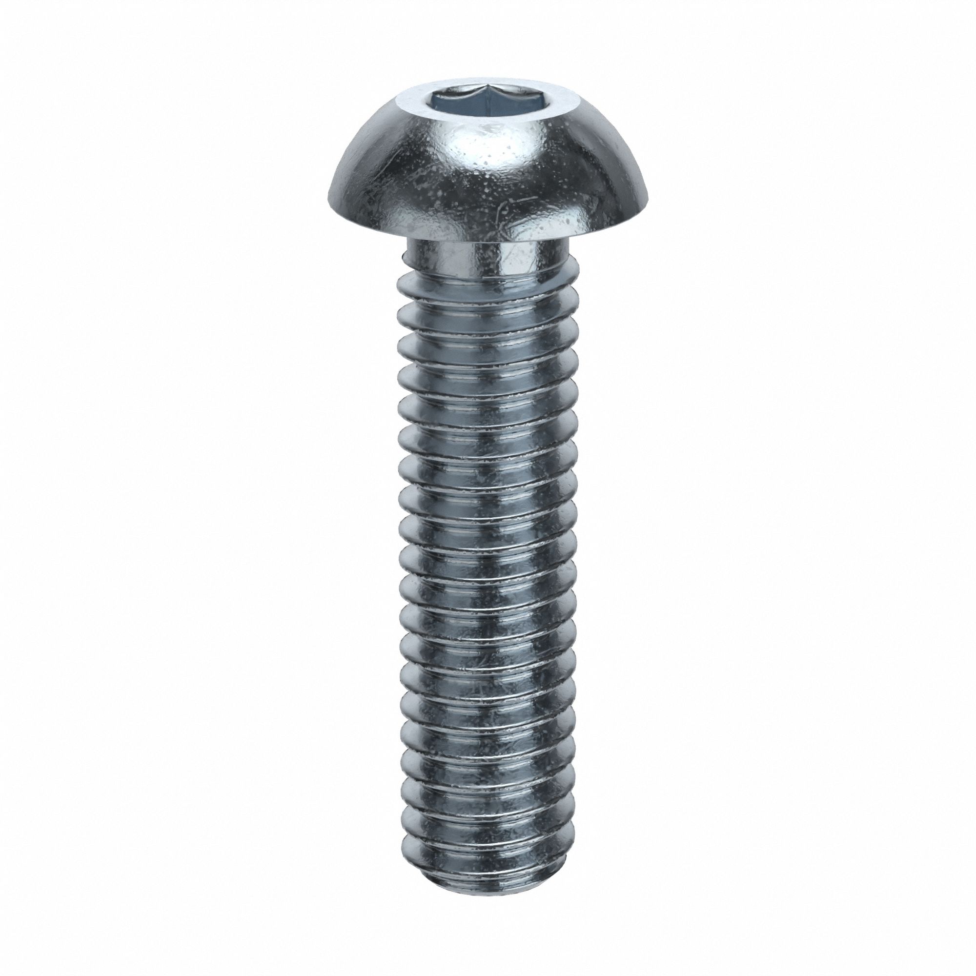 Socket Head Cap Screw: 5/16"-18 Thread Size, 1 1/4 in Lg, Button, Zinc Plated, Alloy Steel, 50 PK