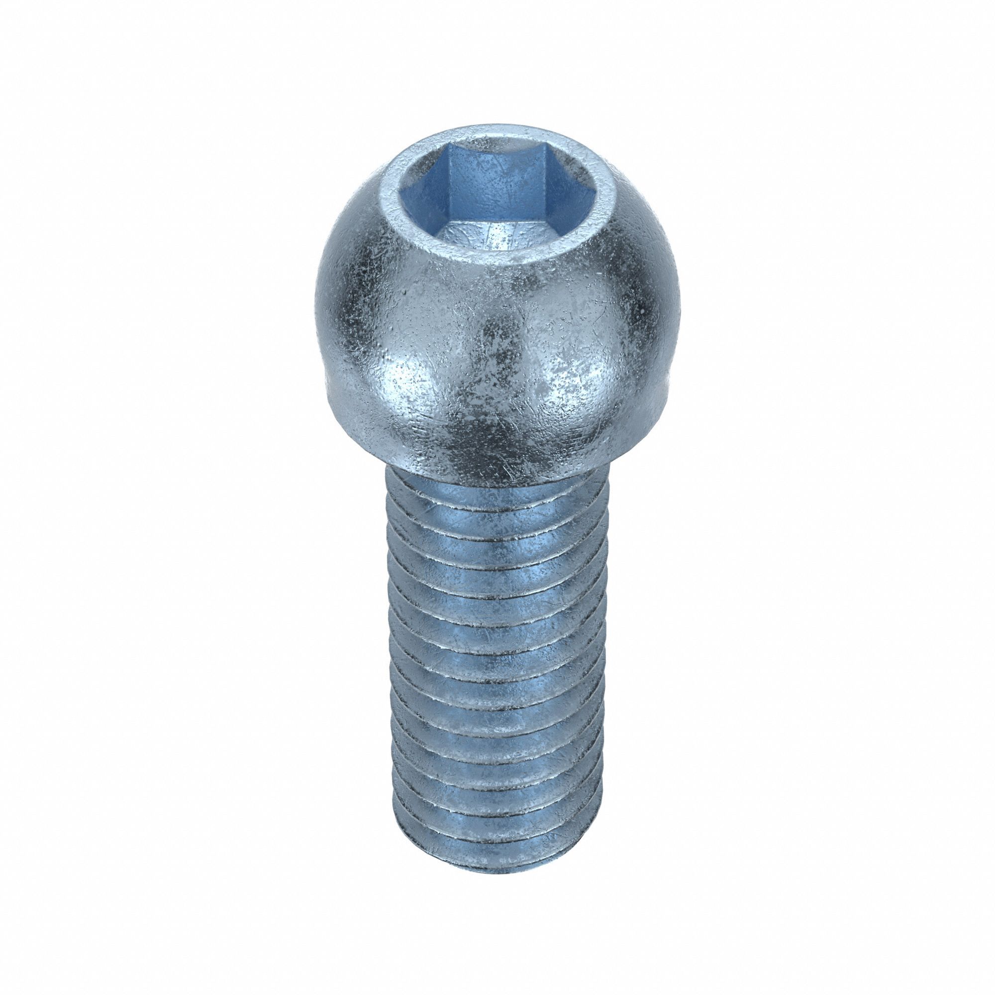 Socket Head Cap Screw: 3/8"-16 Thread Size, 1 in Lg, Button, Zinc Plated, Alloy Steel, 50 PK