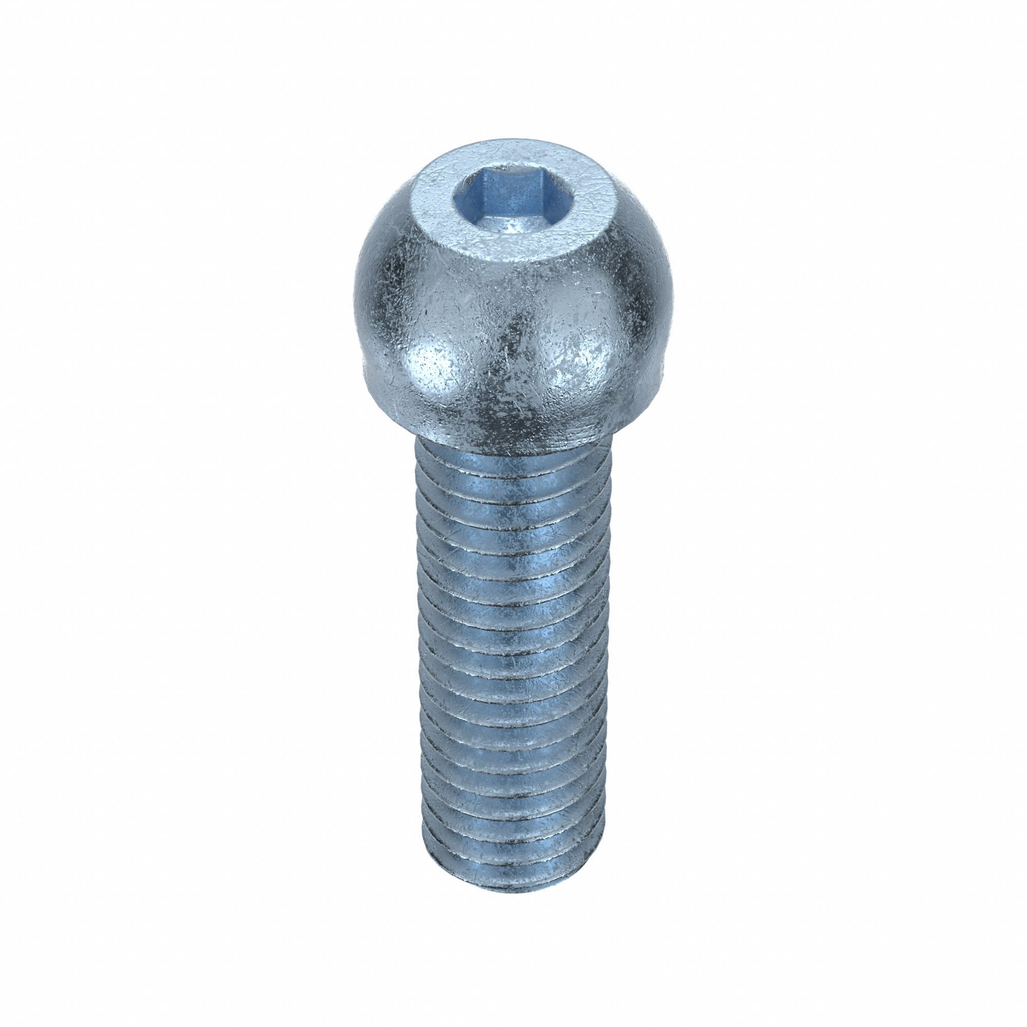 Socket Head Cap Screw: 3/8"-16 Thread Size, 1 1/4 in Lg, Button, Zinc Plated, Alloy Steel, 50 PK