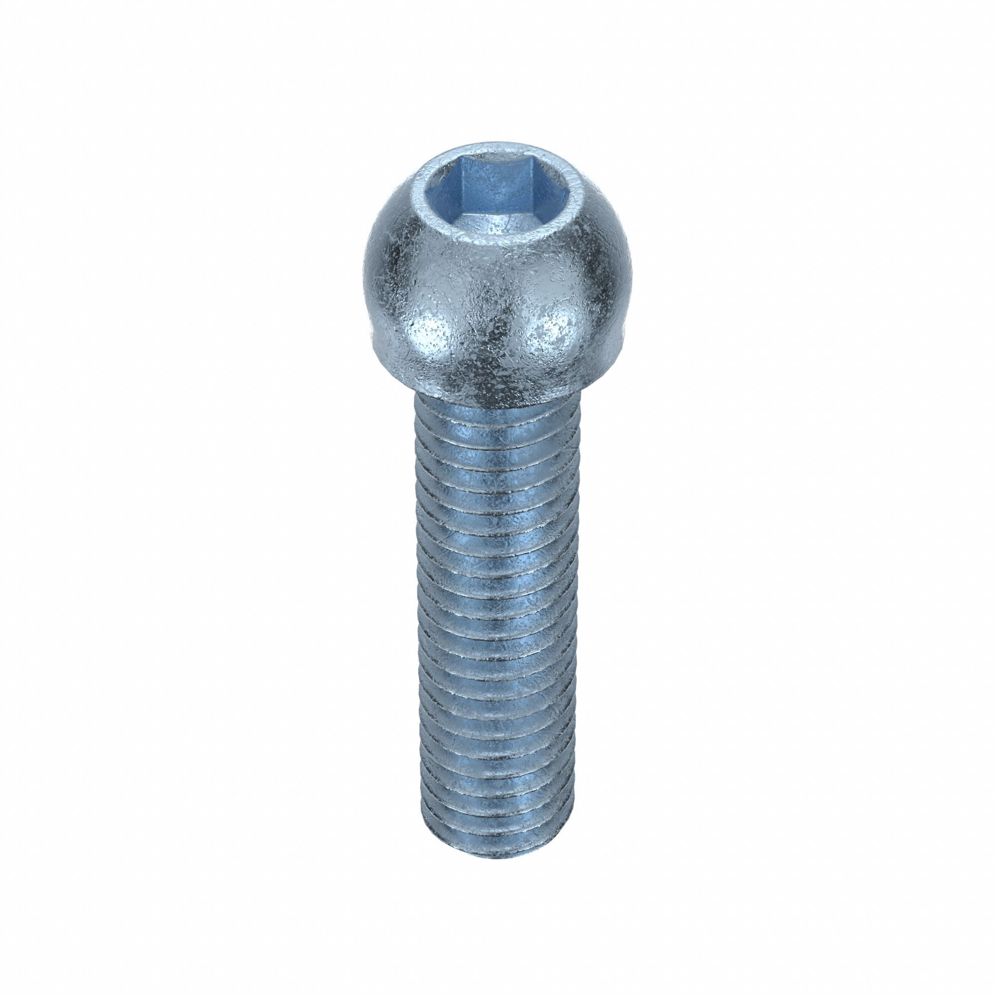 Socket Head Cap Screw: 3/8"-16 Thread Size, 1 1/2 in Lg, Button, Zinc Plated, Alloy Steel, 25 PK