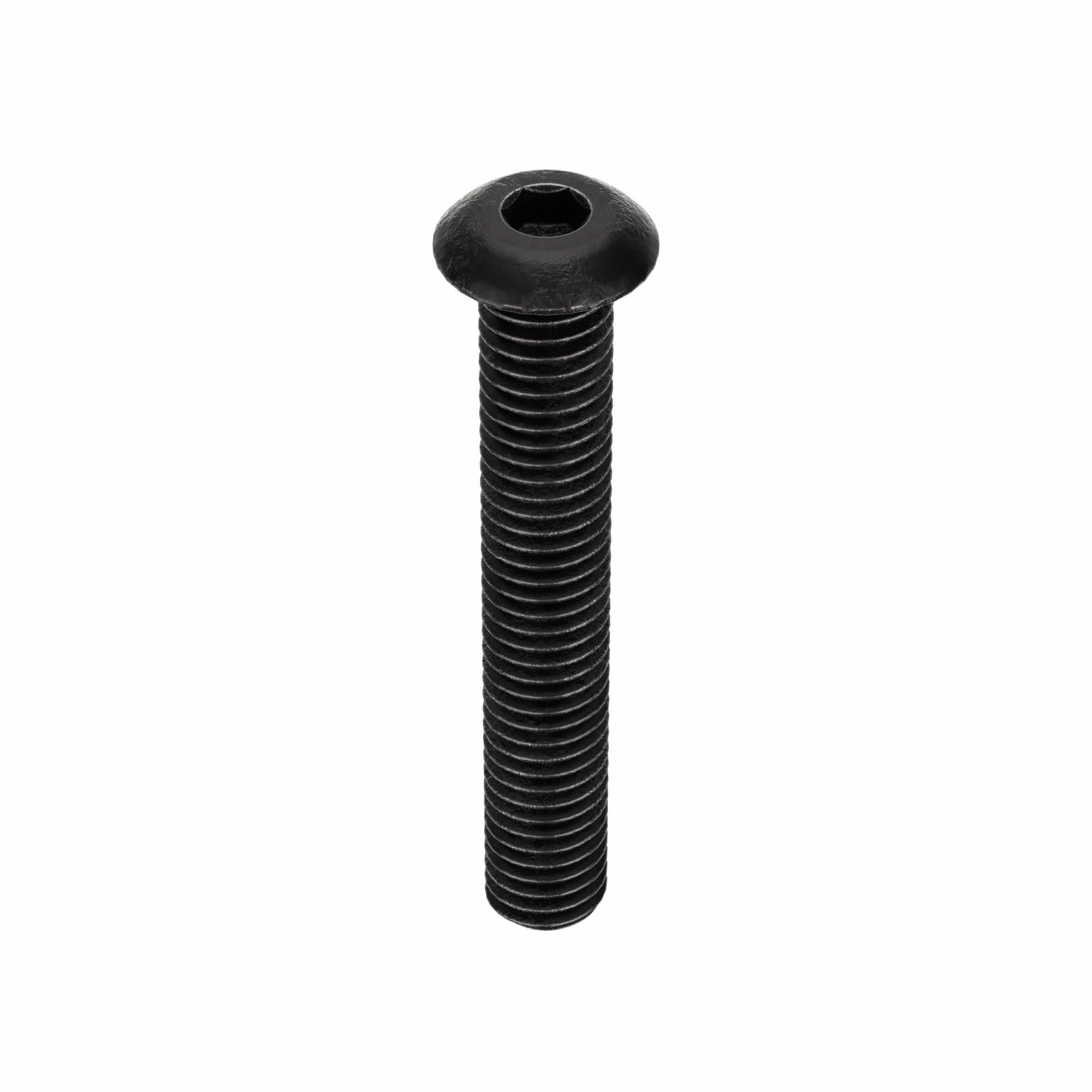 Socket Head Cap Screw: #10-32 Thread Size, 1 1/4 in Lg, Button, Black Oxide, Alloy Steel, 100 PK