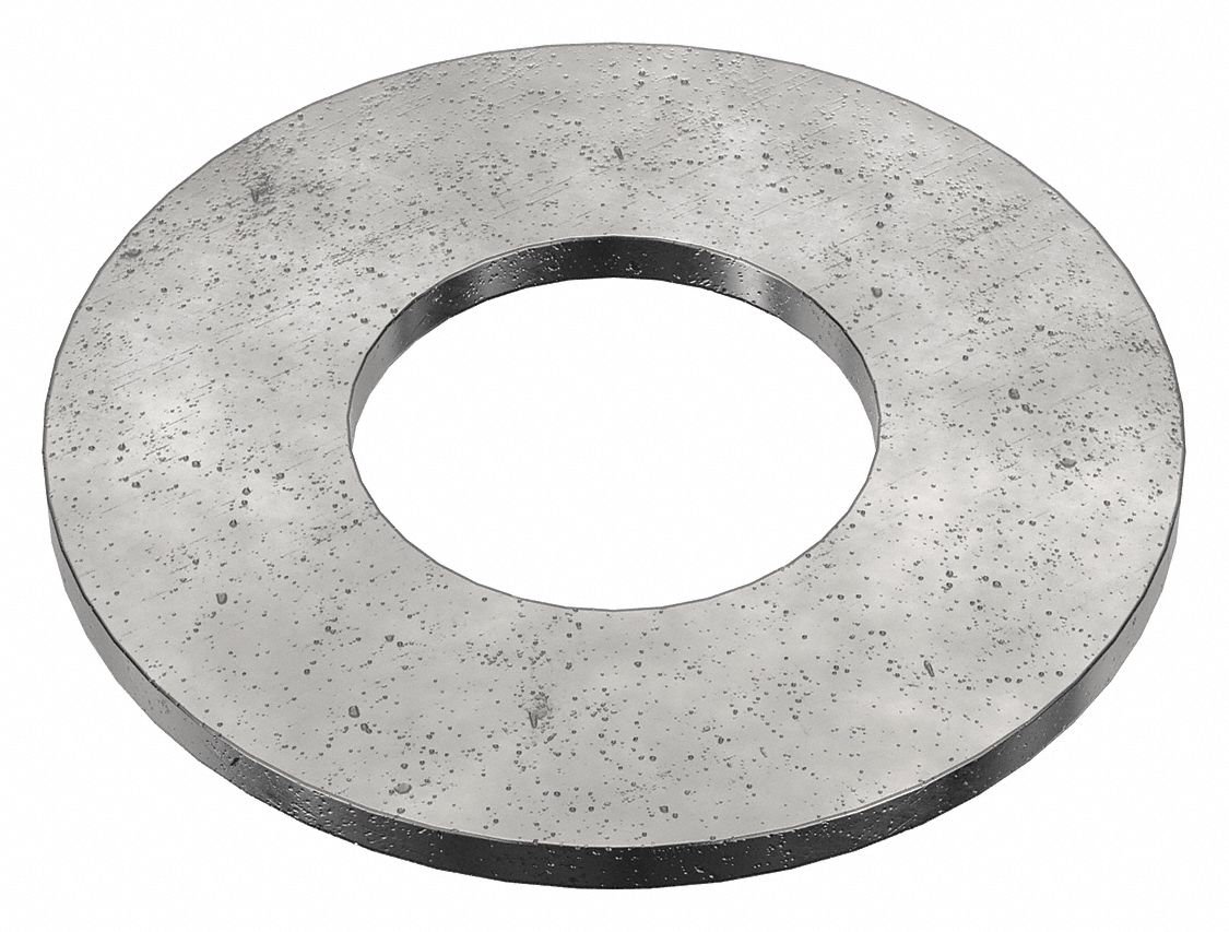 USS Washer: Case Hardened, Black Oxide, Steel, 1 1/2 in Screw Sz, 1.625 in In Dia, 5 PK