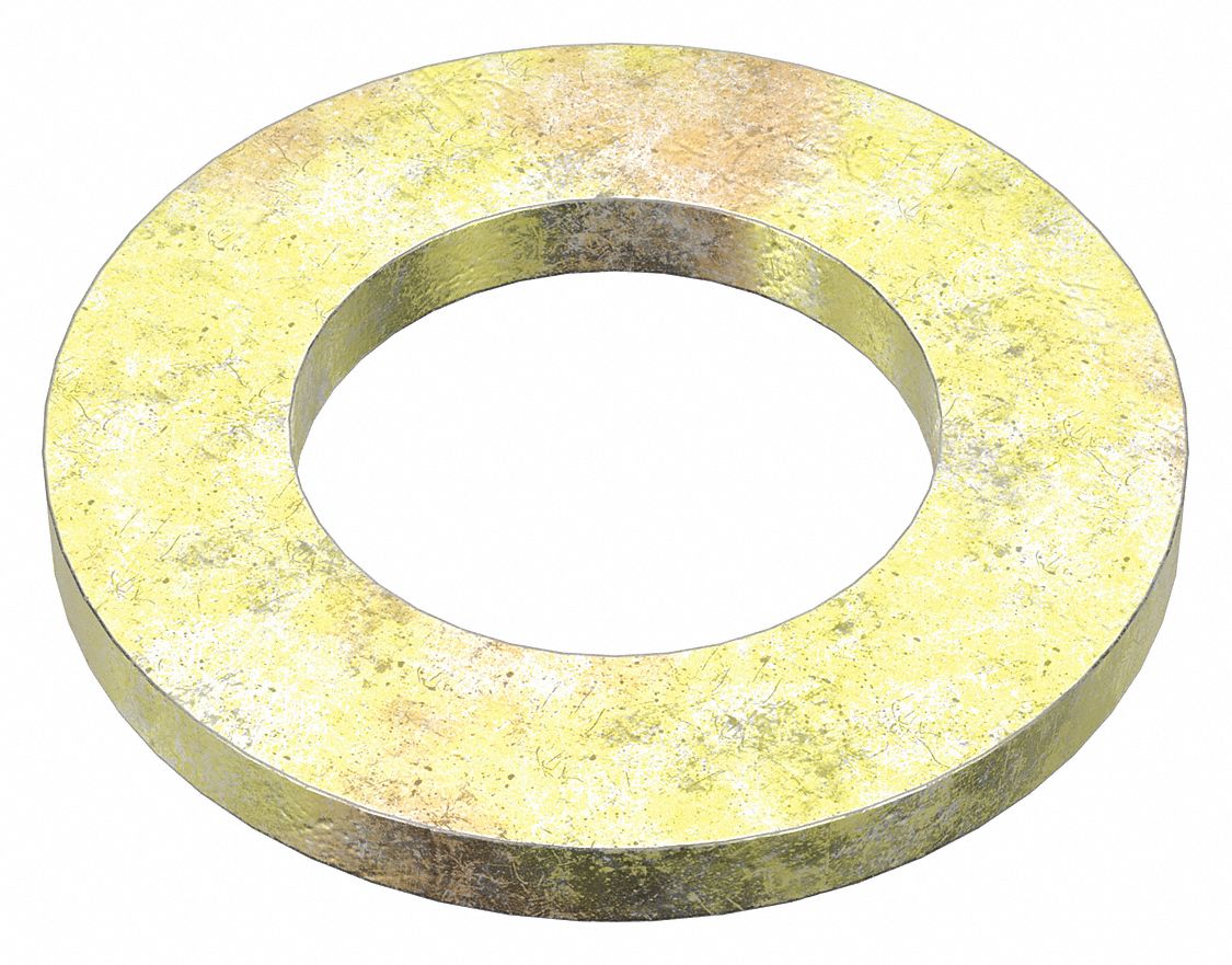 FLAT WASHER, FOR M24 SCREW, STEEL, ZINC YELLOW, 25MM IN DIAMETER, 44MM OD, 10 PK