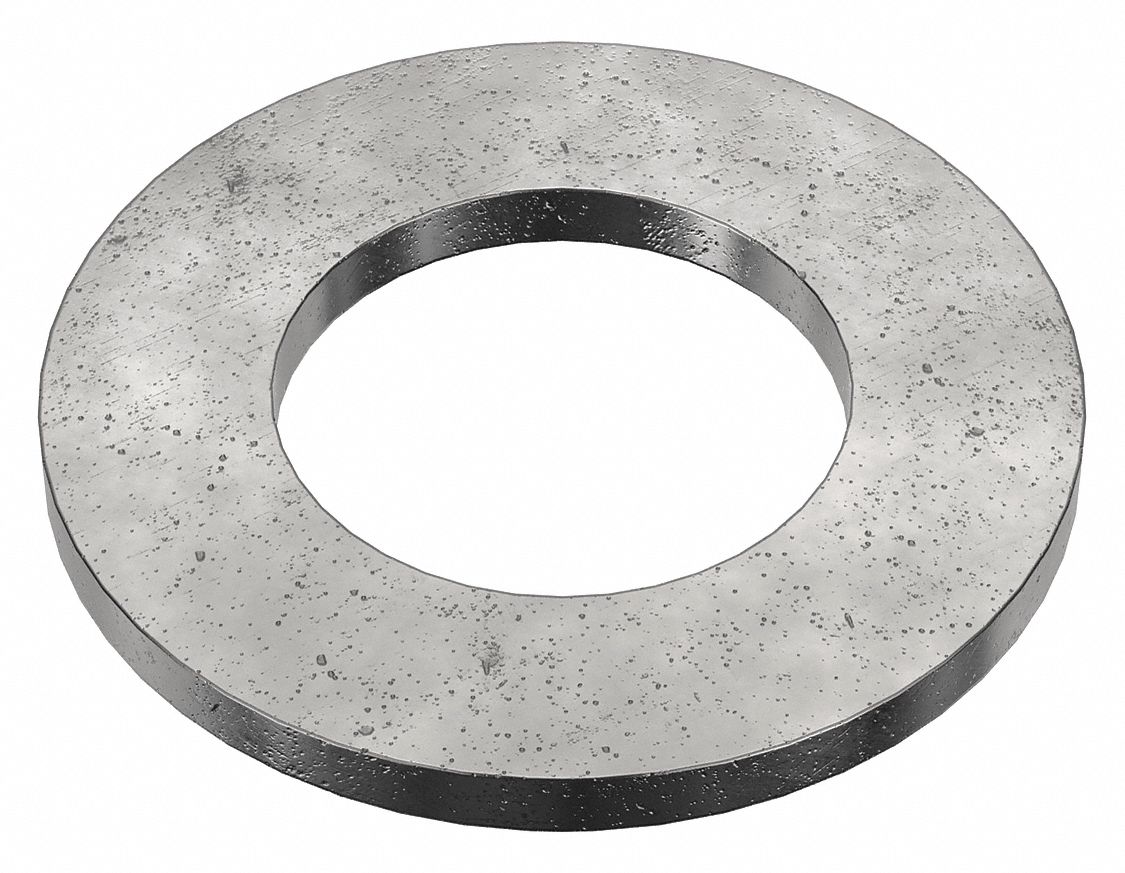 Flat Washer: Black Oxide, Steel, M30 Screw Sz, 31.39 mm In Dia, 56 mm Out Dia, Std Flat Washer, 5 PK