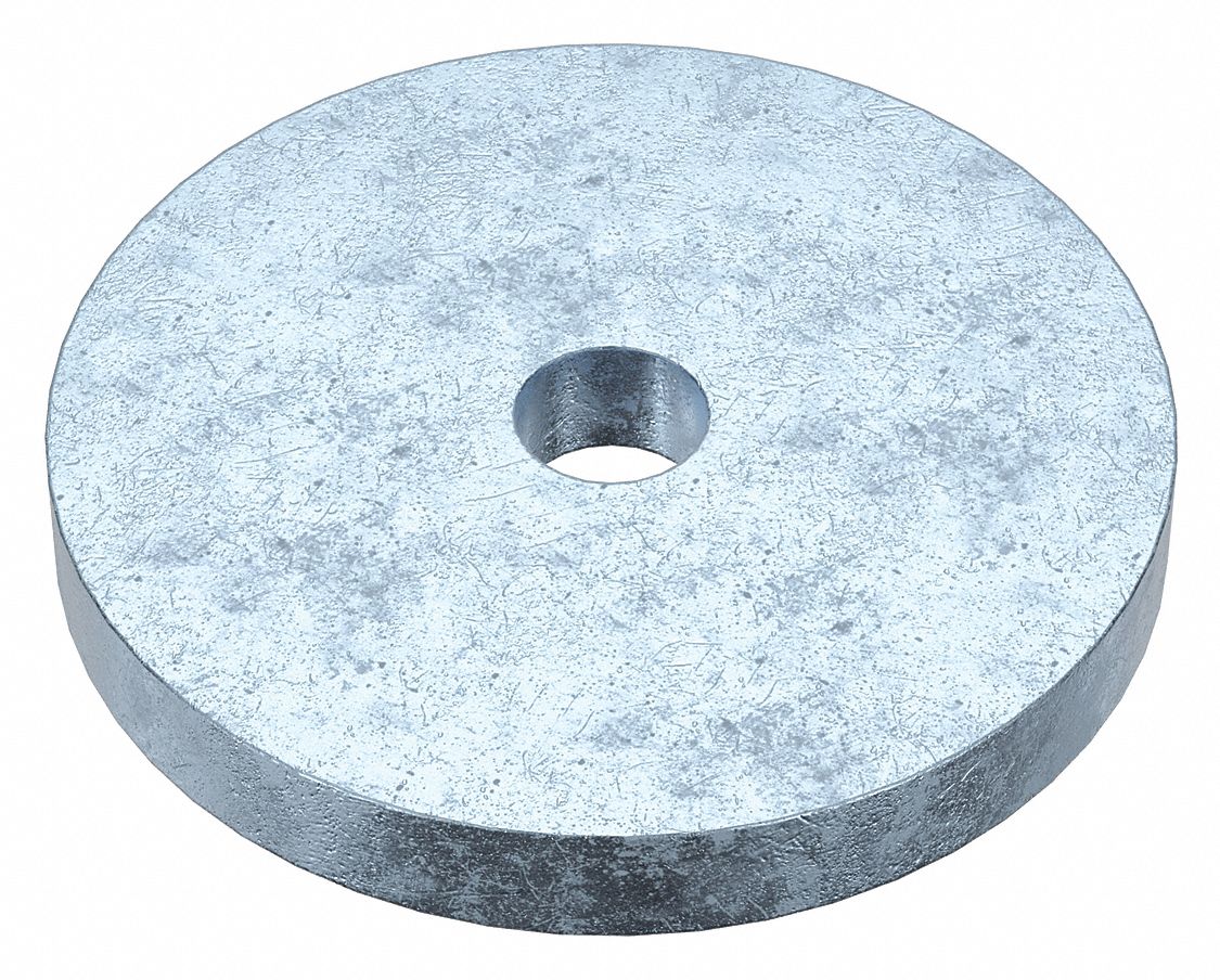 Flat Washer: Case Hardened, Zinc Plated, Steel, 5/16 in Screw Sz, 0.344 in In Dia, 100 PK