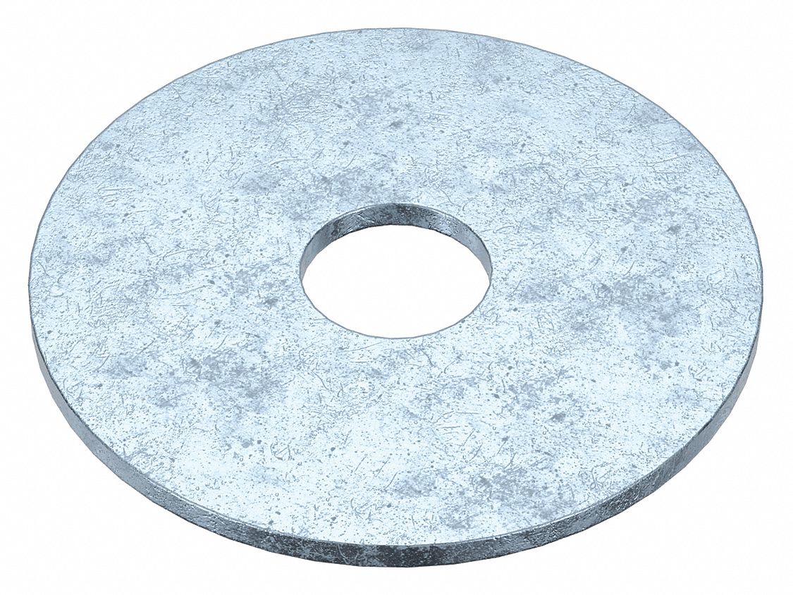 Flat Washer: Case Hardened, Zinc Plated, Steel, 3/4 in Screw Sz, 0.781 in In Dia, 20 PK
