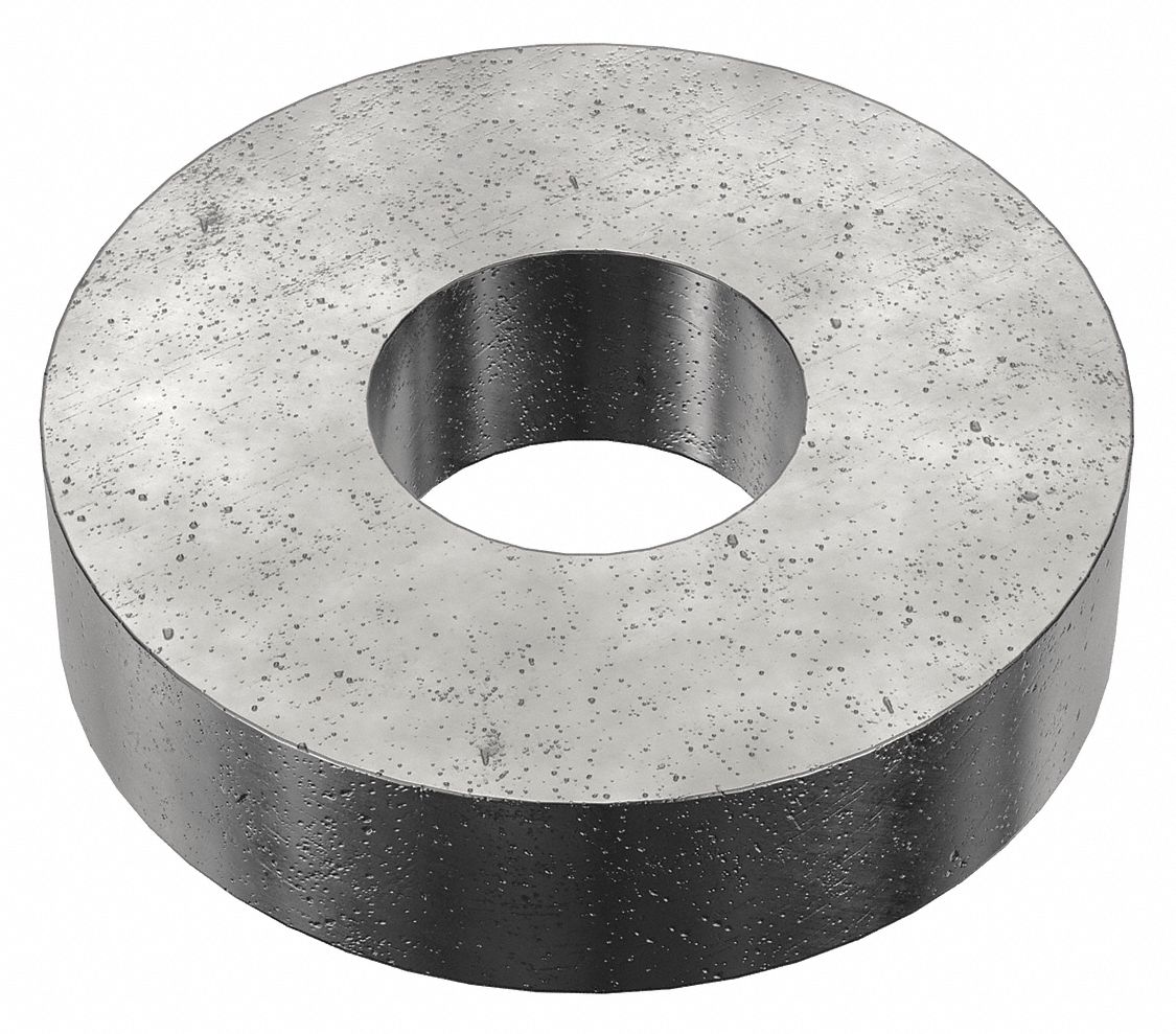 Flat Washer: Case Hardened, Black Oxide, Steel, #4 Screw Sz, 0.125 in In Dia, Case Hardened, 100 PK