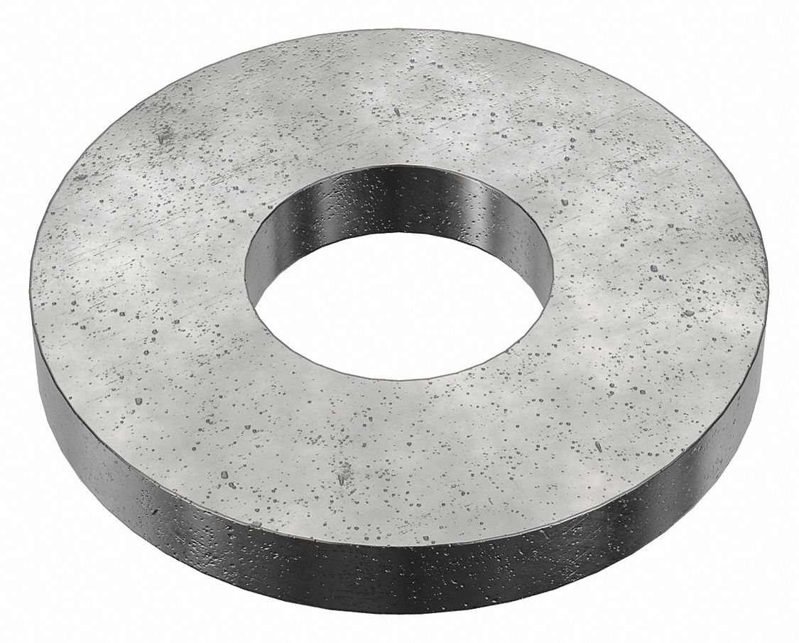 Flat Washer: Case Hardened, Black Oxide, Steel, #6 Screw Sz, 0.156 in In Dia, 3/8 in Out Dia, 100 PK