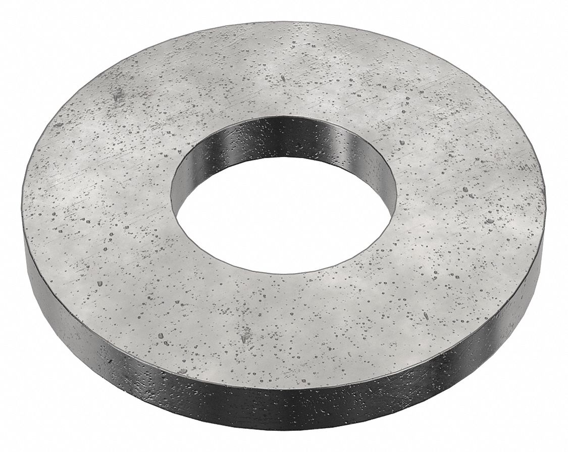 Flat Washer: Case Hardened, Black Oxide, Steel, #8 Screw Sz, 0.188 in In Dia, Case Hardened, 100 PK